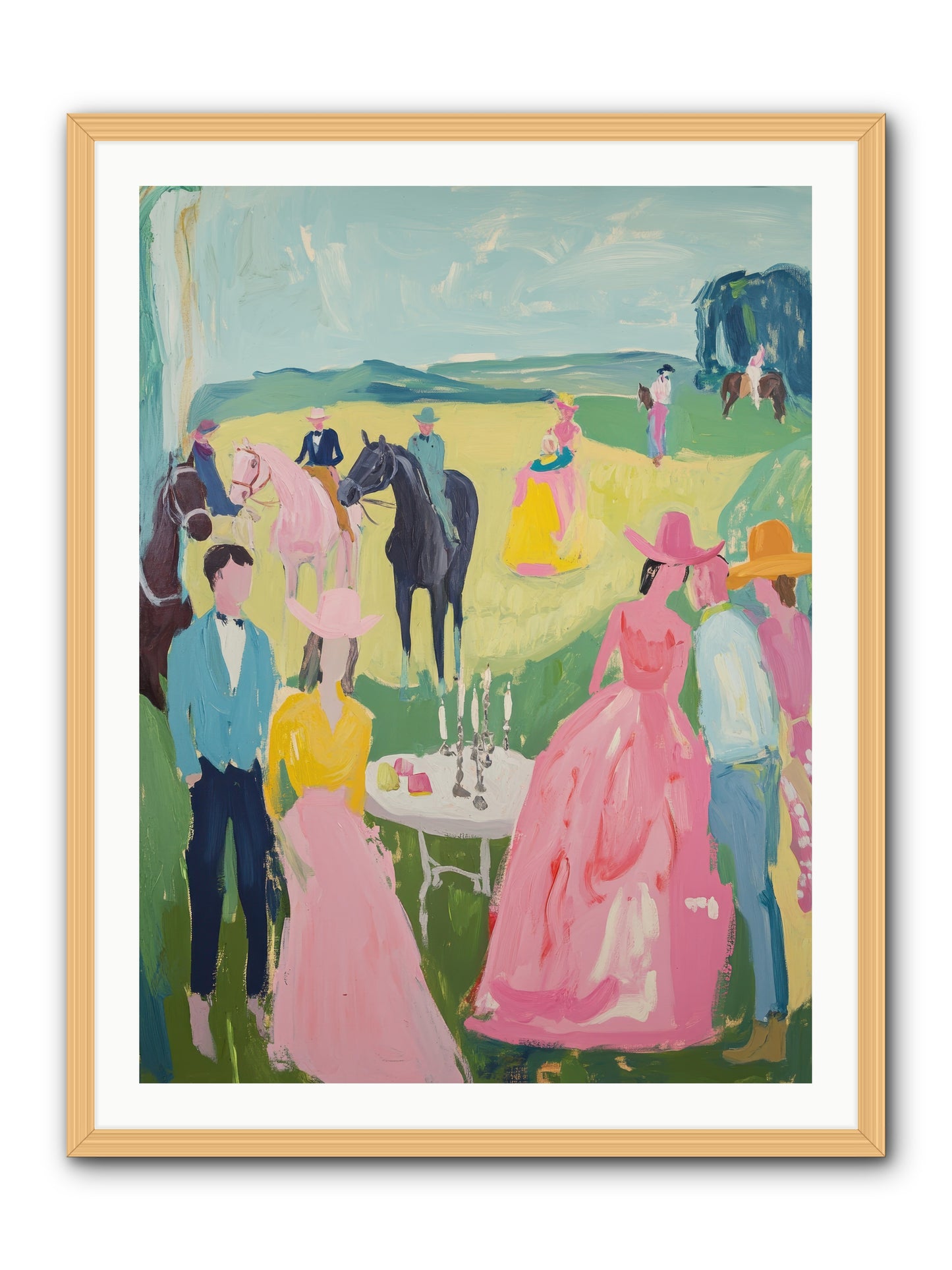 Wrangler's Waltz -- Framed Print - Natural 30x40