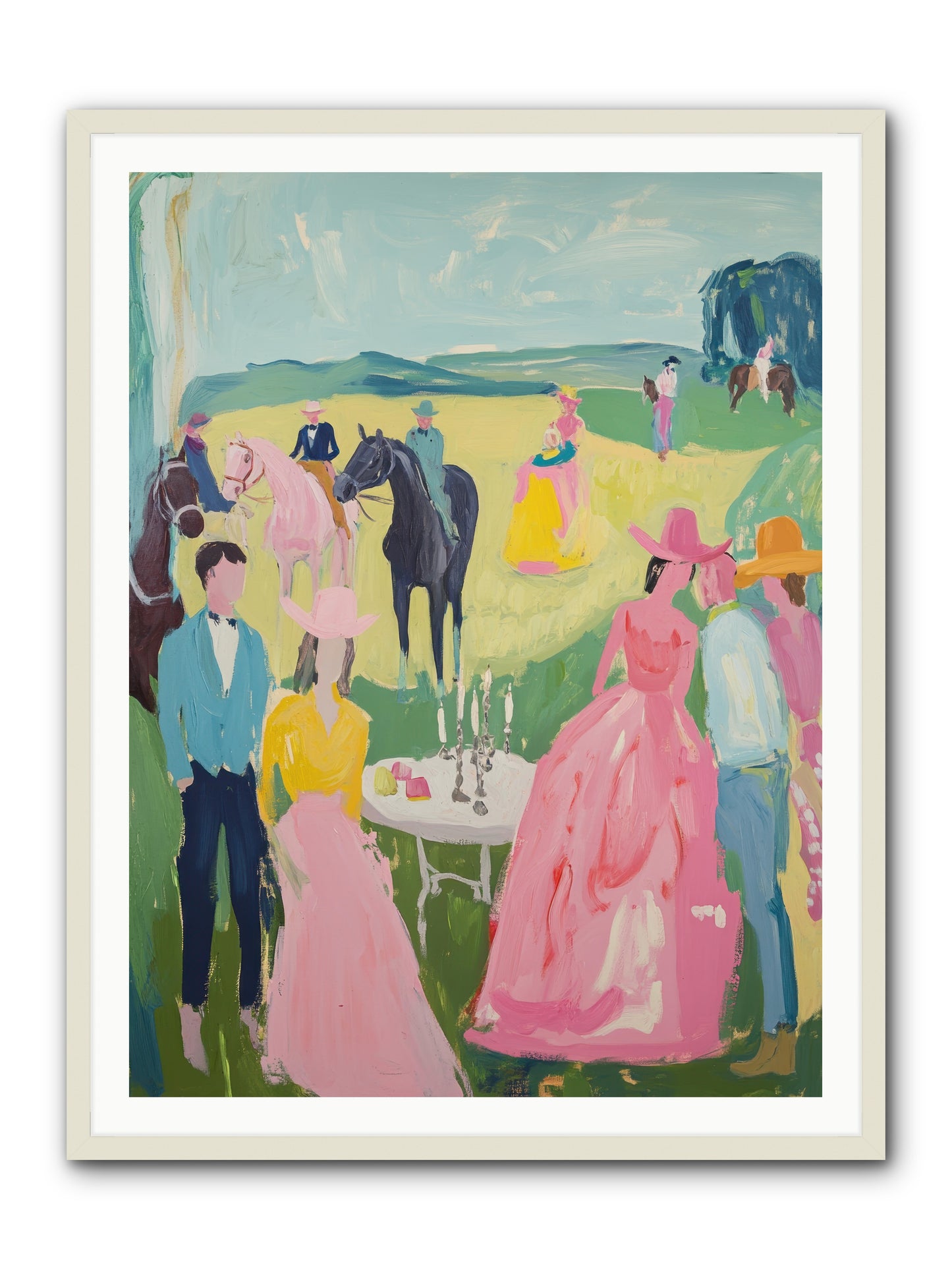 Wrangler's Waltz -- Framed Print - White 36x48