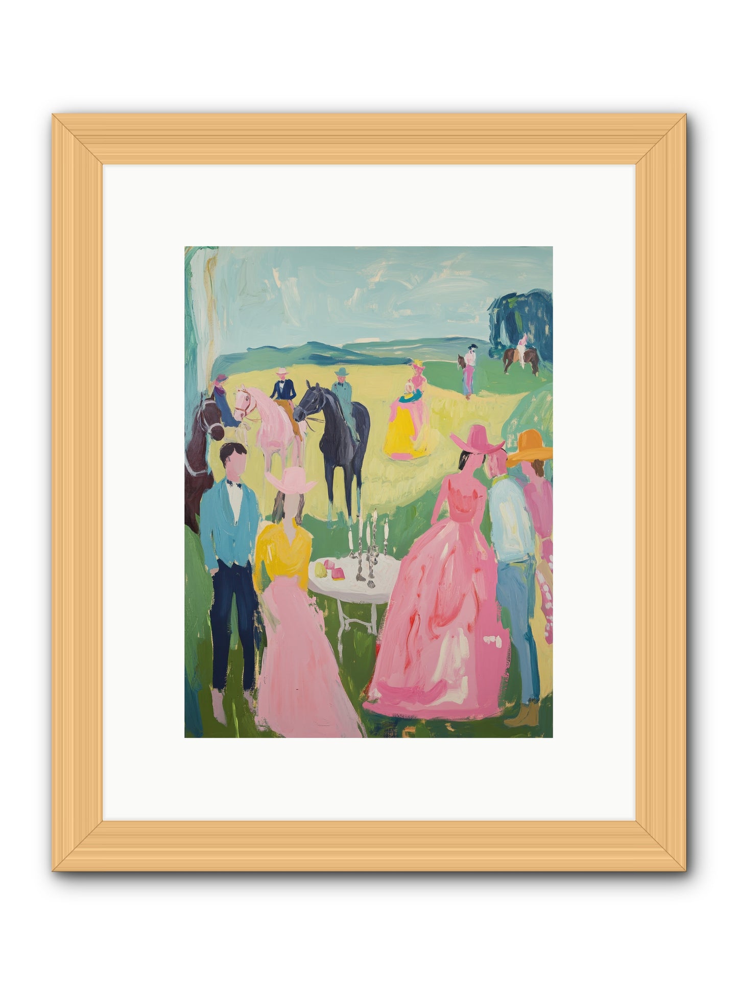 Wrangler's Waltz -- Framed Print - Natural 9x12