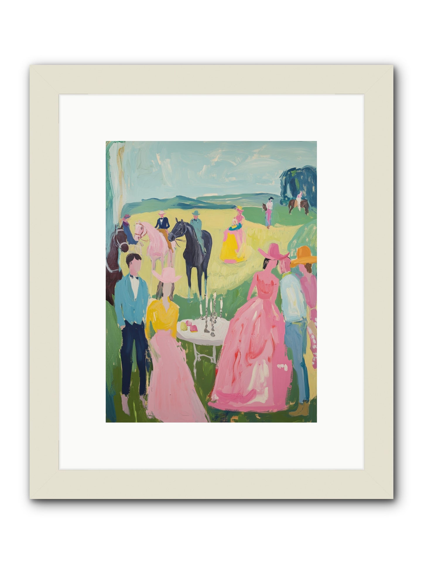 Wrangler's Waltz -- Framed Print - White 9x12