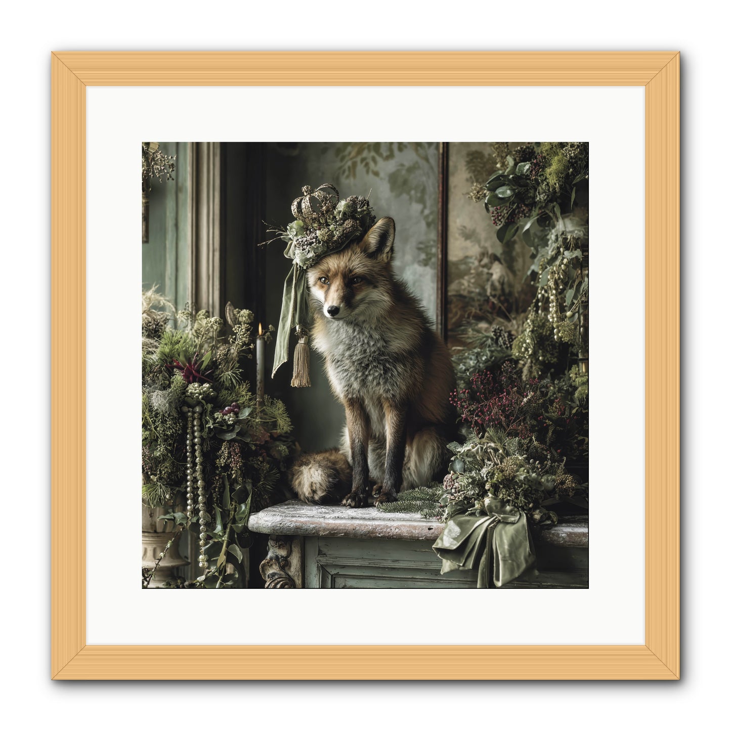 Wrapped In Moonlight -- Framed Print - Natural 16x16