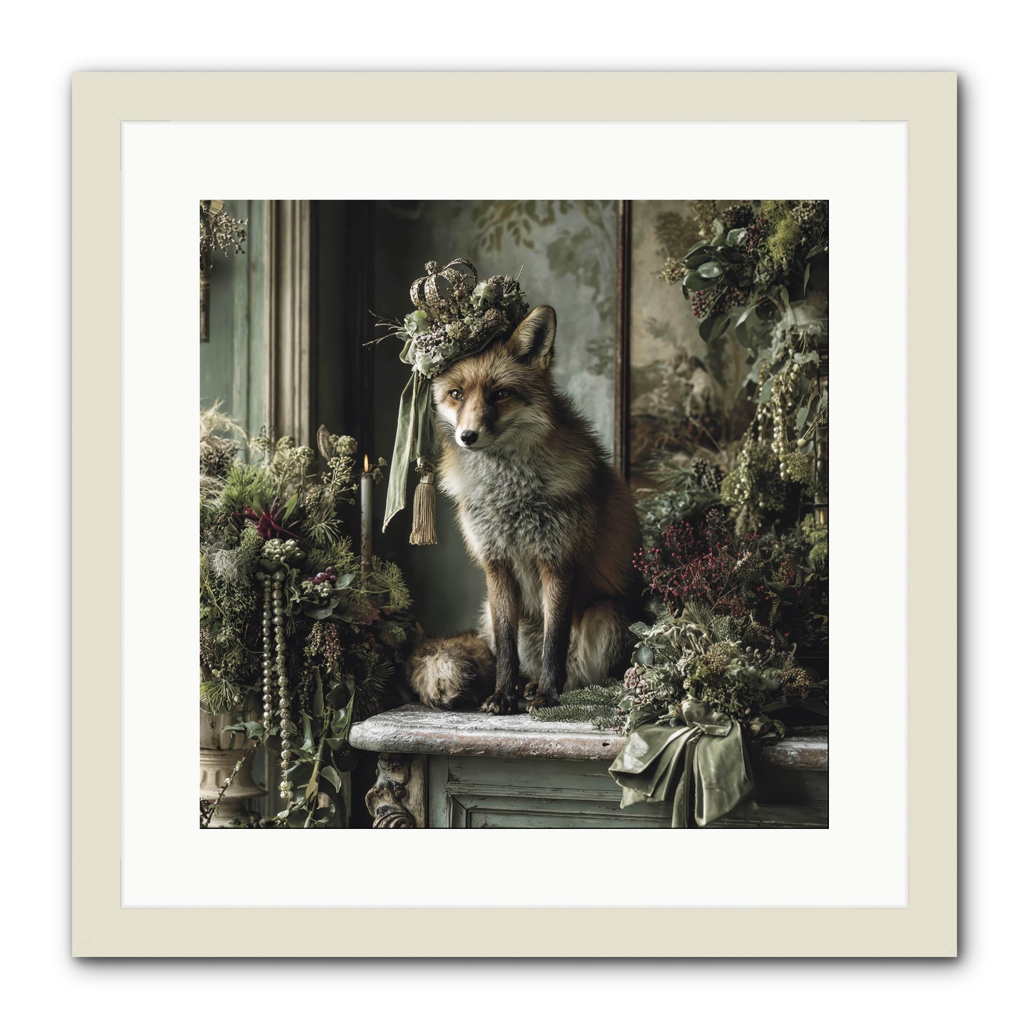 Wrapped In Moonlight -- Framed Print - White 16x16