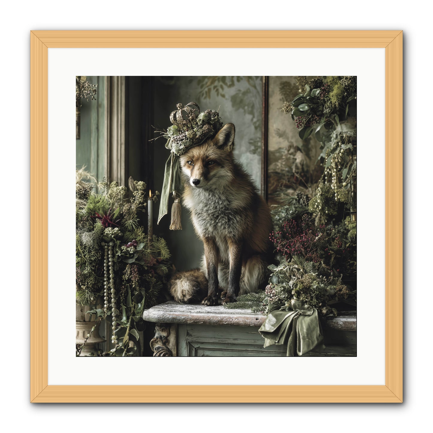 Wrapped In Moonlight -- Framed Print - Natural 20x20