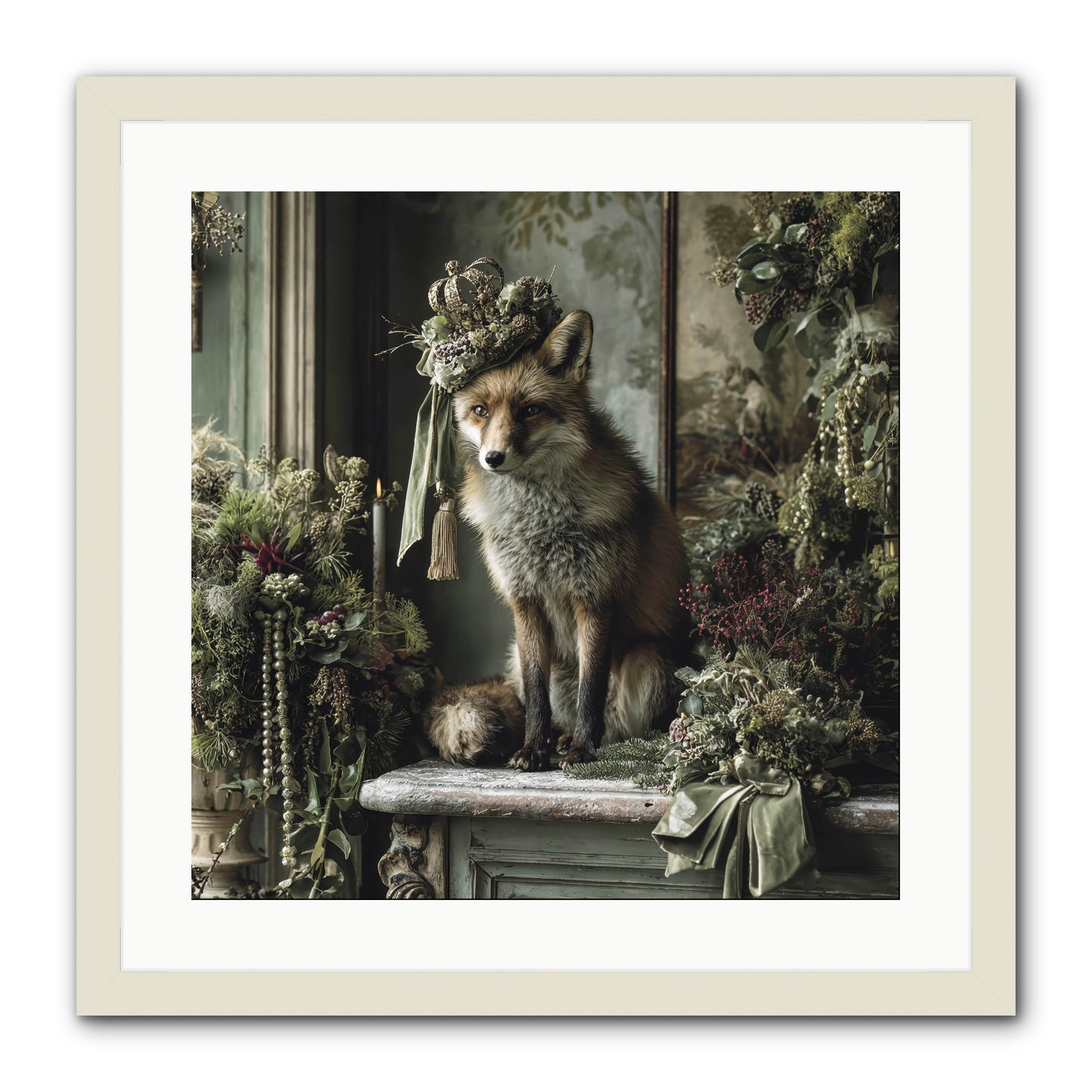 Wrapped In Moonlight -- Framed Print - White 20x20