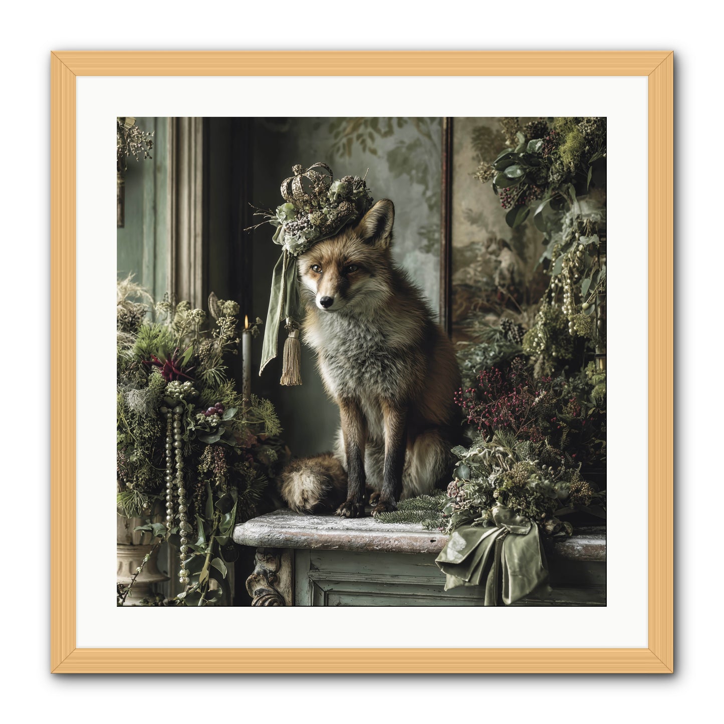 Wrapped In Moonlight -- Framed Print - Natural 24x24