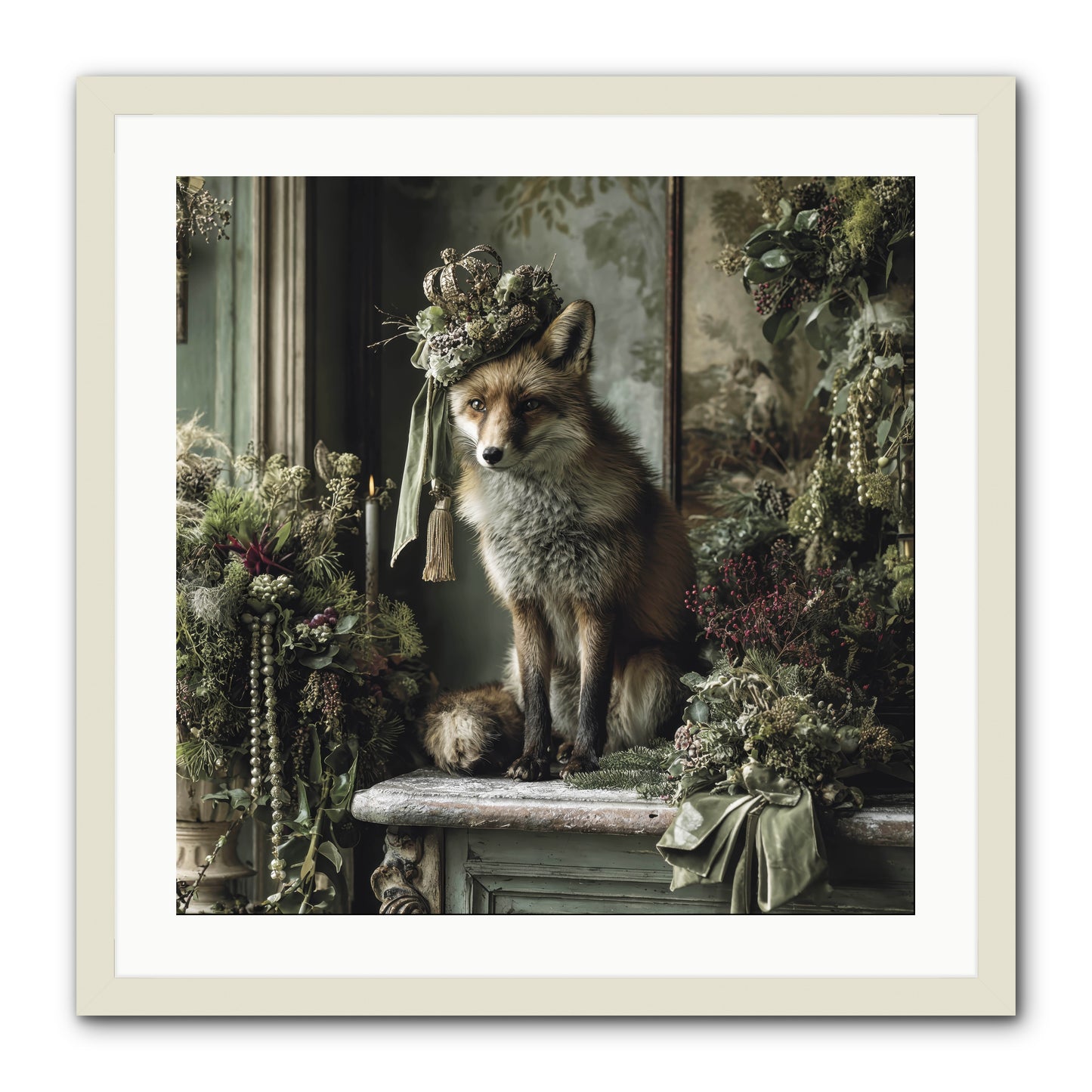 Wrapped In Moonlight -- Framed Print - White 24x24