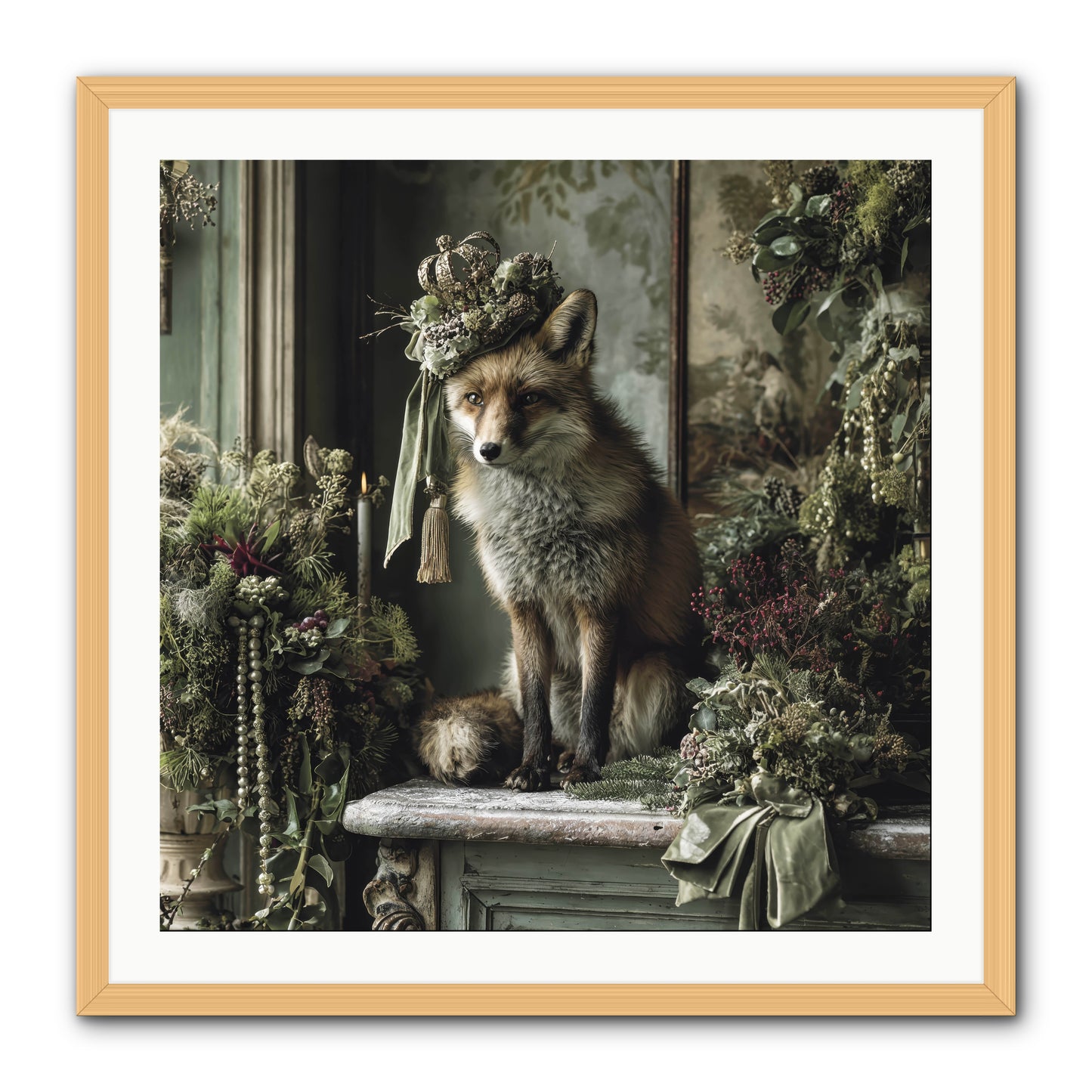 Wrapped In Moonlight -- Framed Print - Natural 30x30