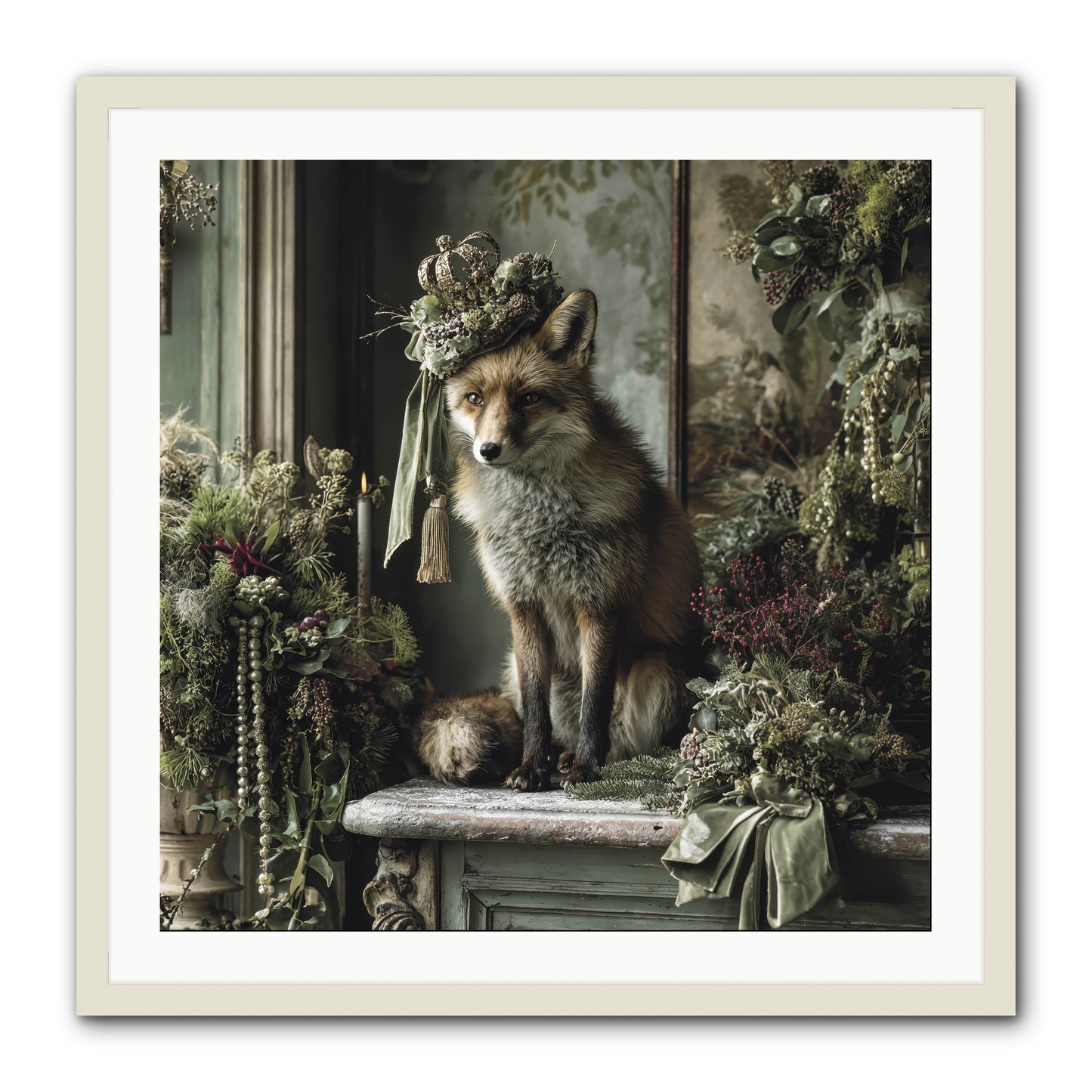 Wrapped In Moonlight -- Framed Print - White 30x30
