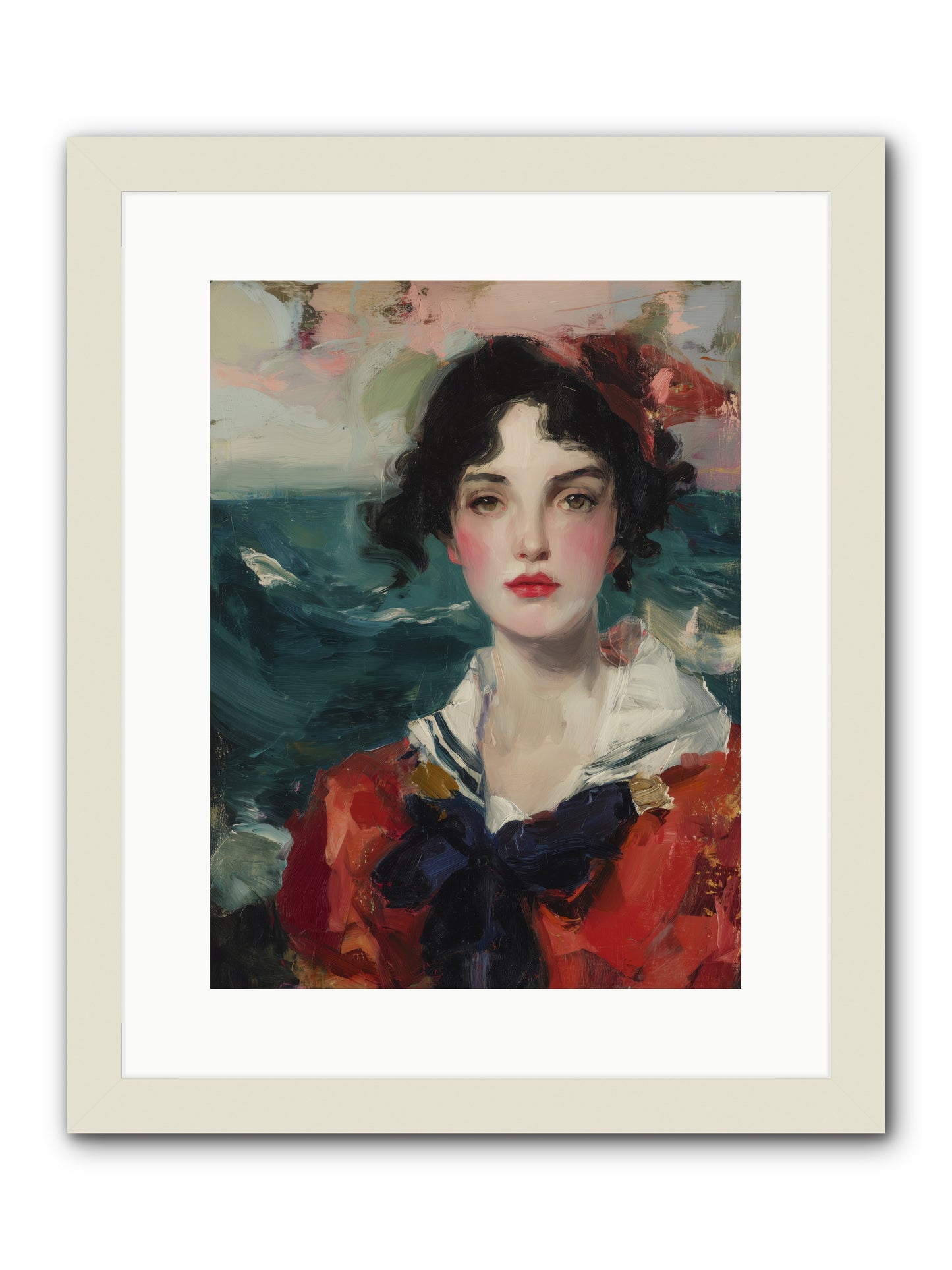Written in Her Stare -- Framed Print - White 12x16