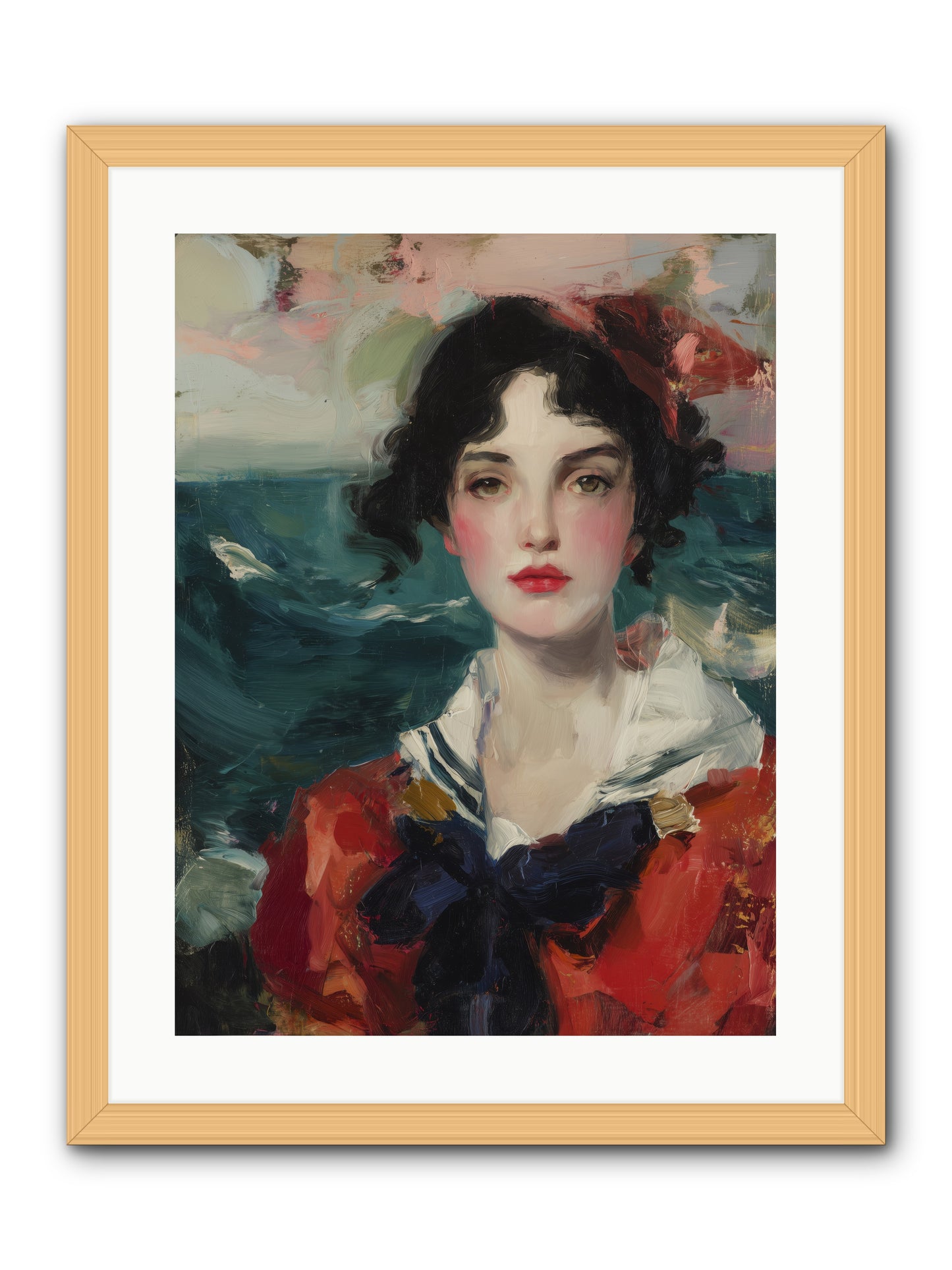Written in Her Stare -- Framed Print - Natural 18x24