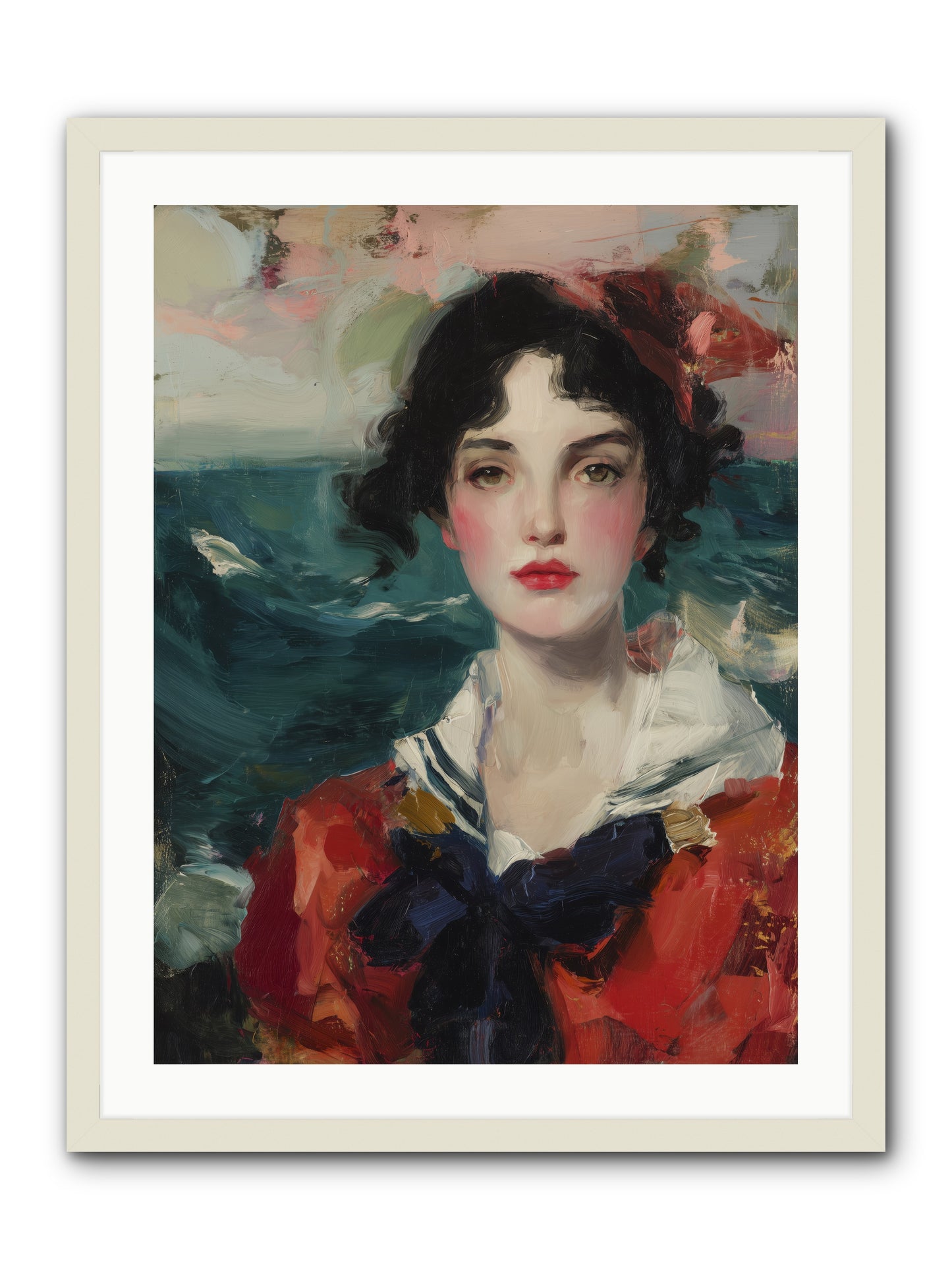 Written in Her Stare -- Framed Print - White 24x32