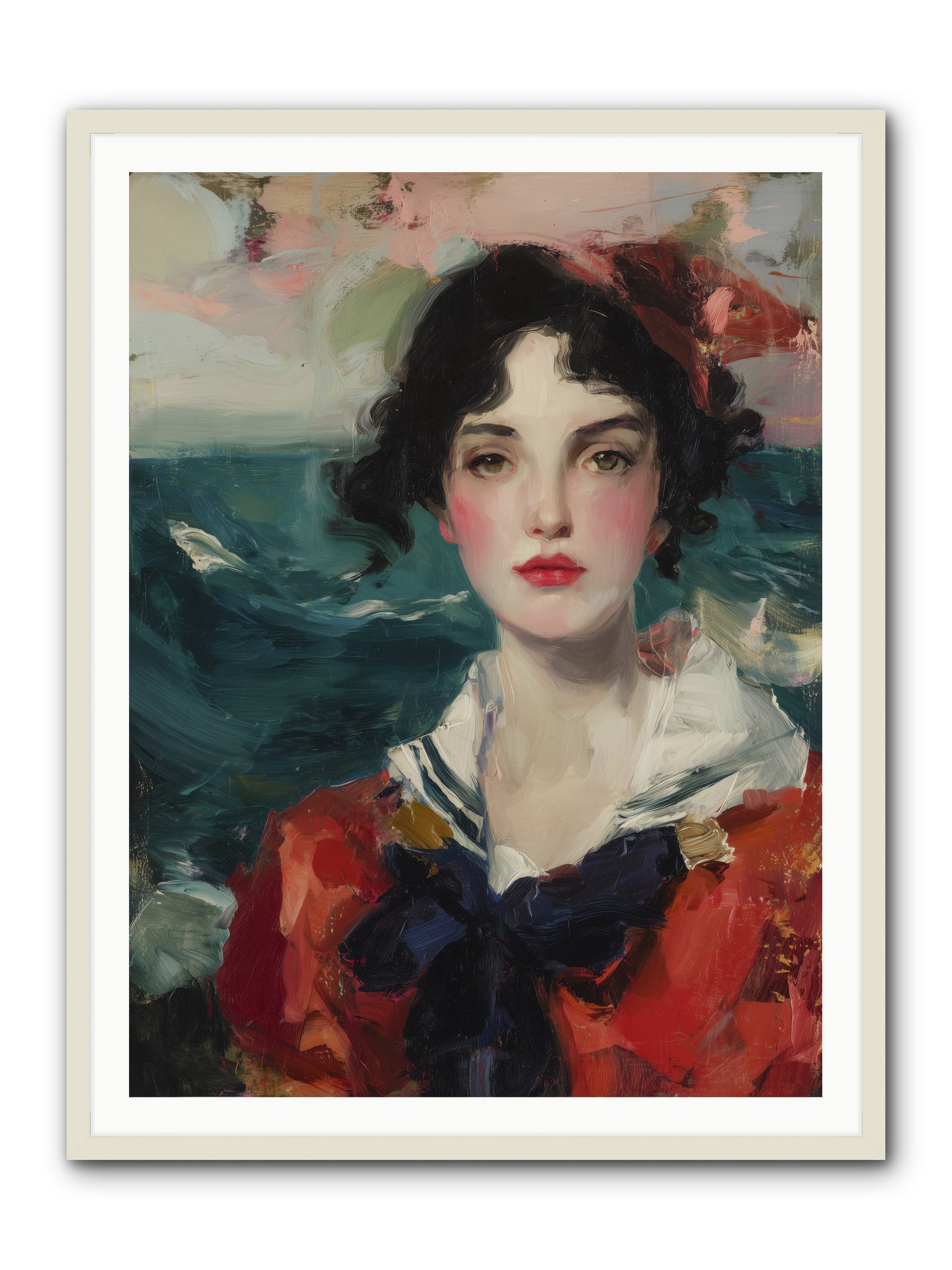 Written in Her Stare -- Framed Print - White 36x48