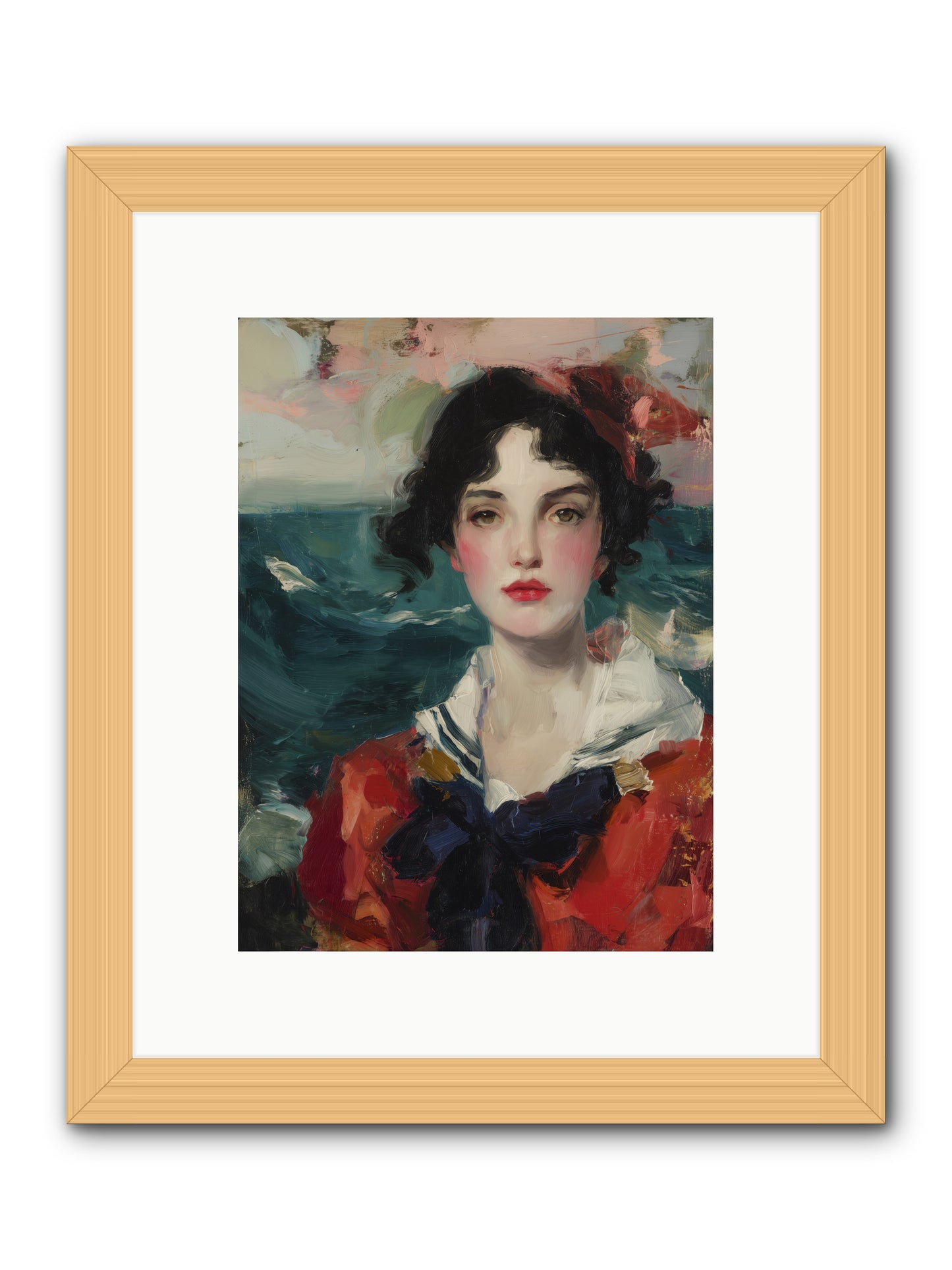 Written in Her Stare -- Framed Print - Natural 9x12
