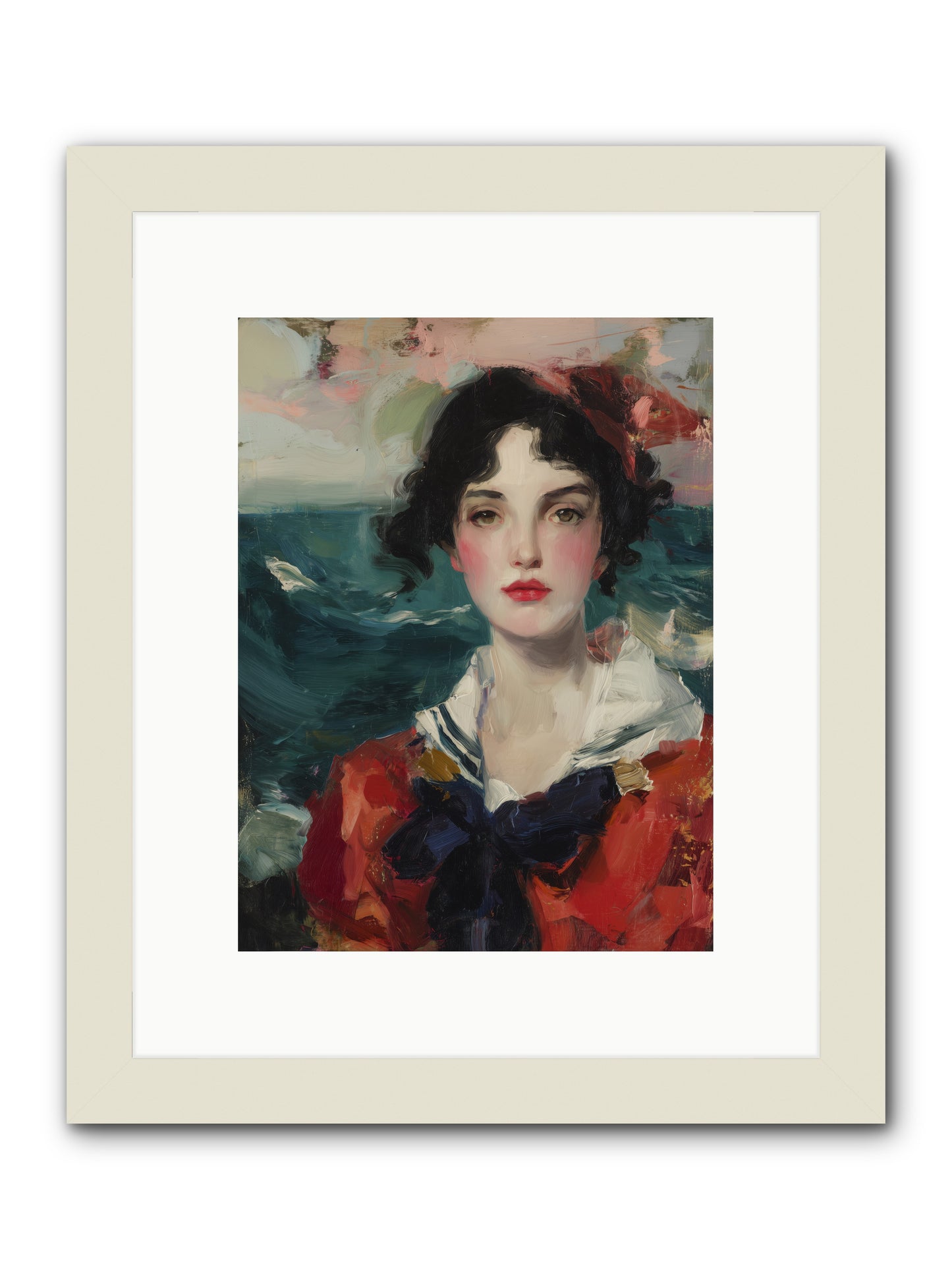 Written in Her Stare -- Framed Print - White 9x12