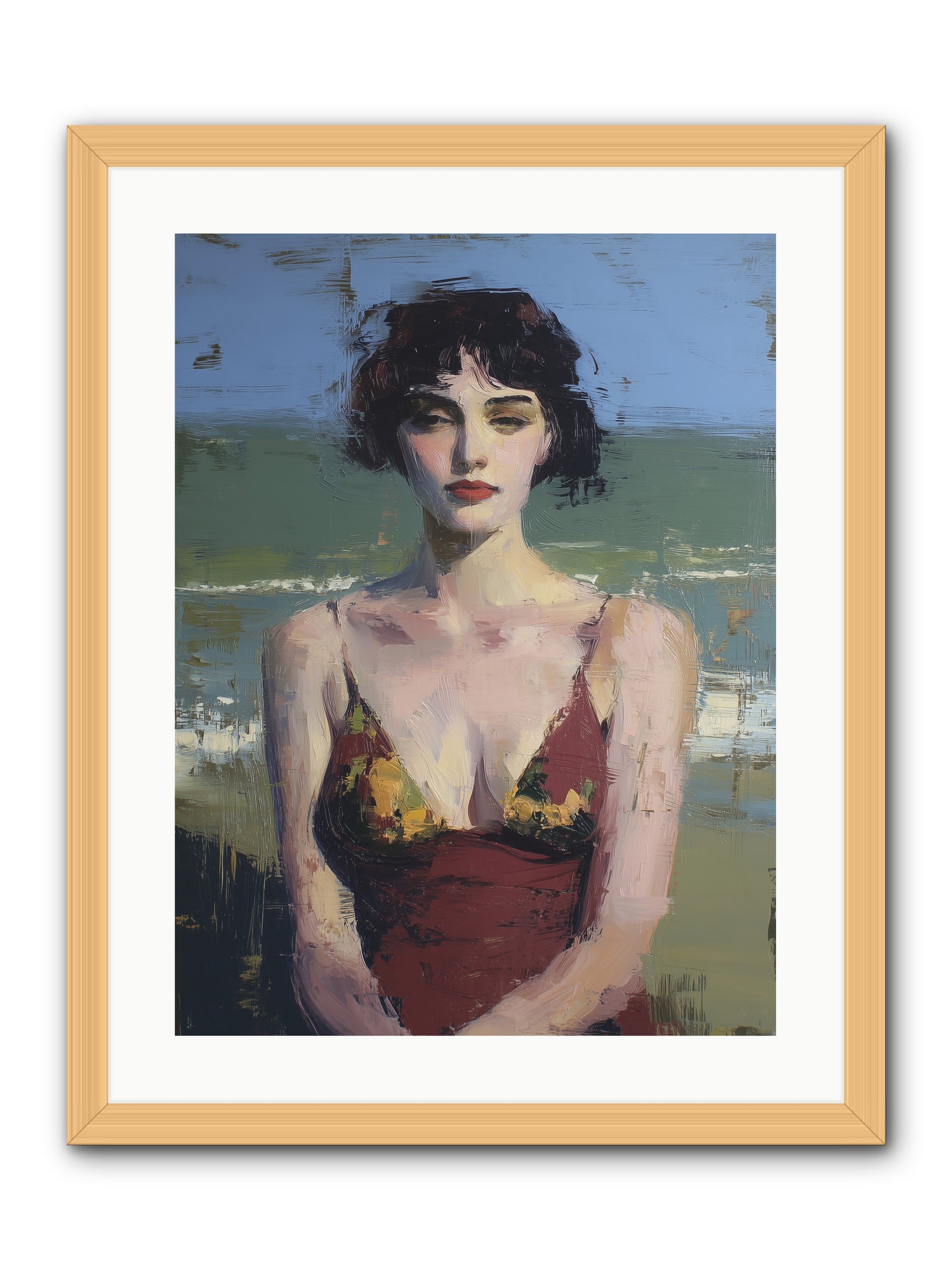 Written in Sand -- Framed Print - Natural 18x24