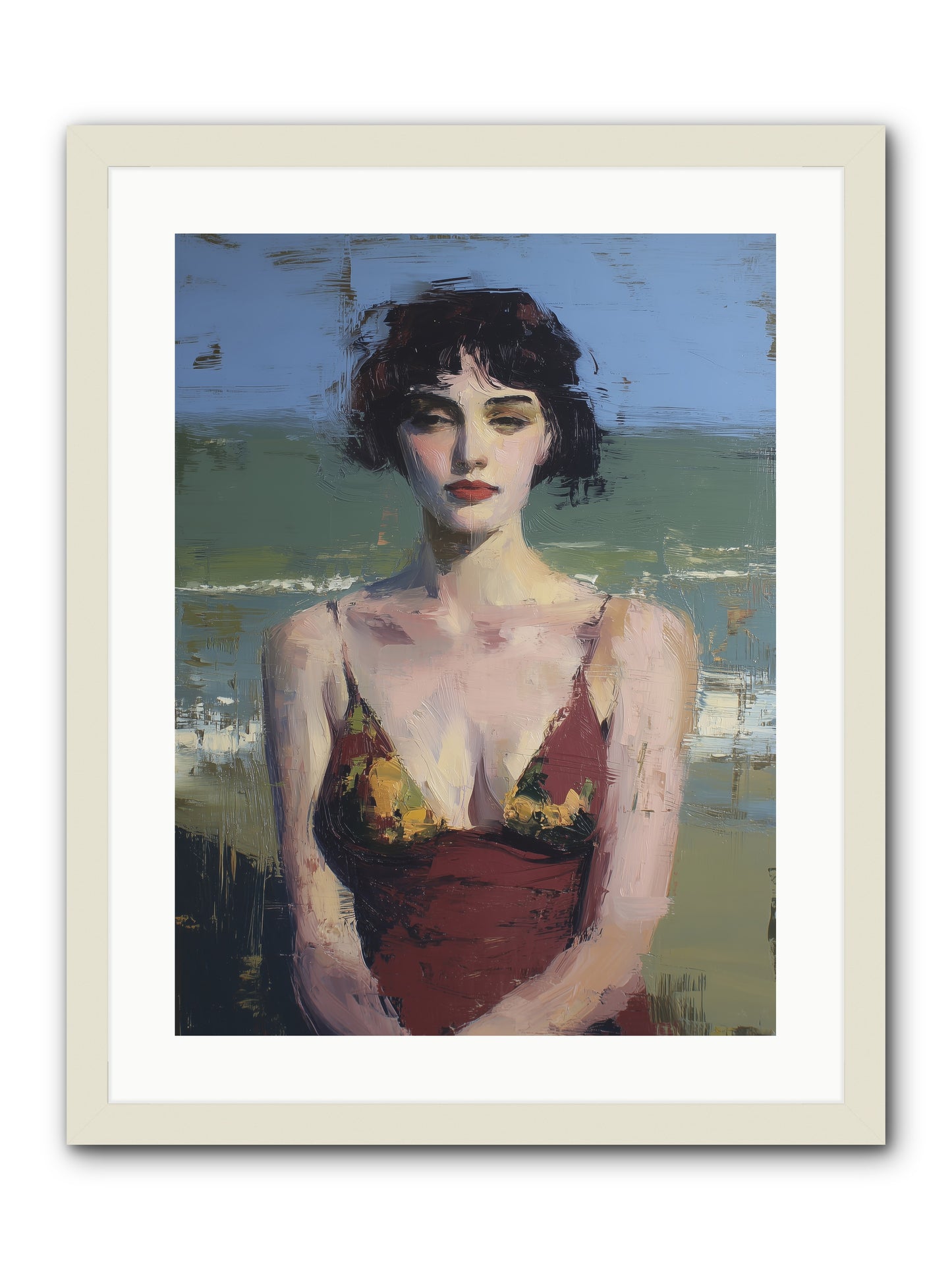 Written in Sand -- Framed Print - White 18x24