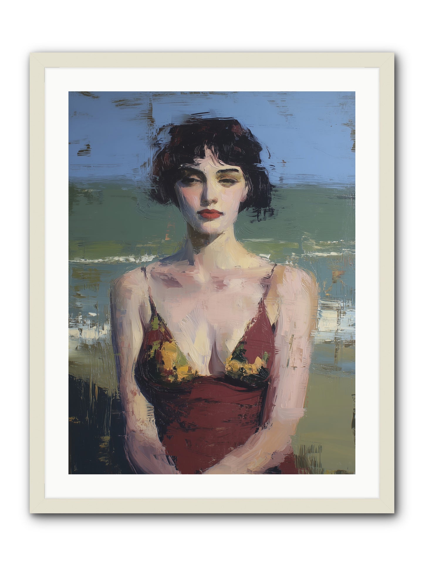 Written in Sand -- Framed Print - White 24x32