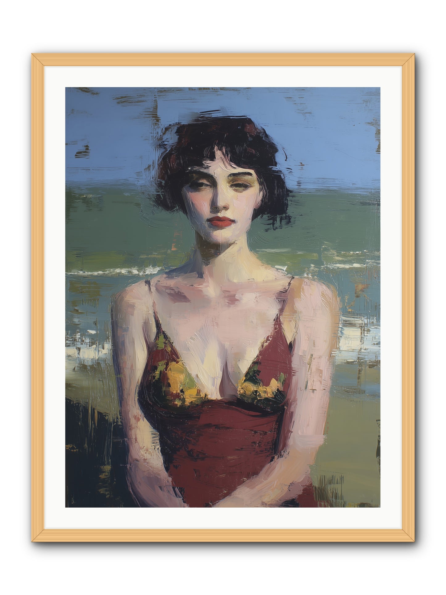 Written in Sand -- Framed Print - Natural 30x40