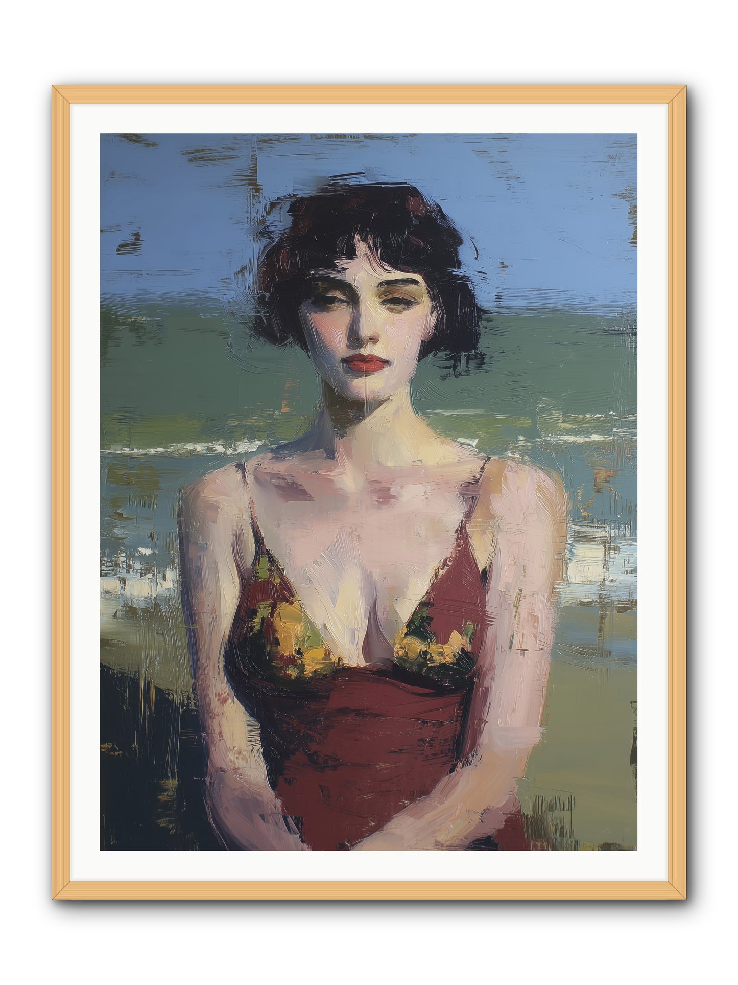 Written in Sand -- Framed Print - Natural 36x48