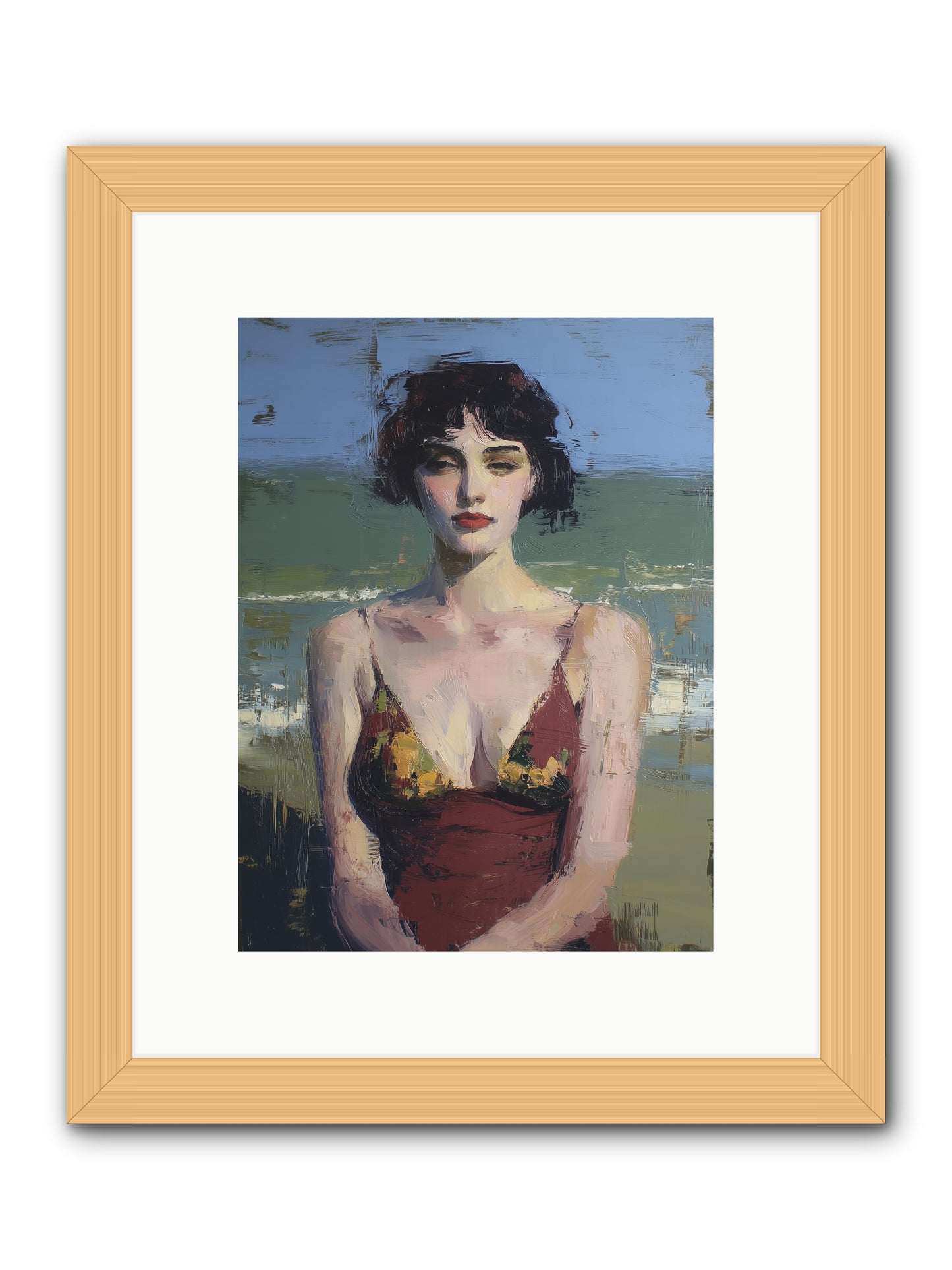 Written in Sand -- Framed Print - Natural 9x12