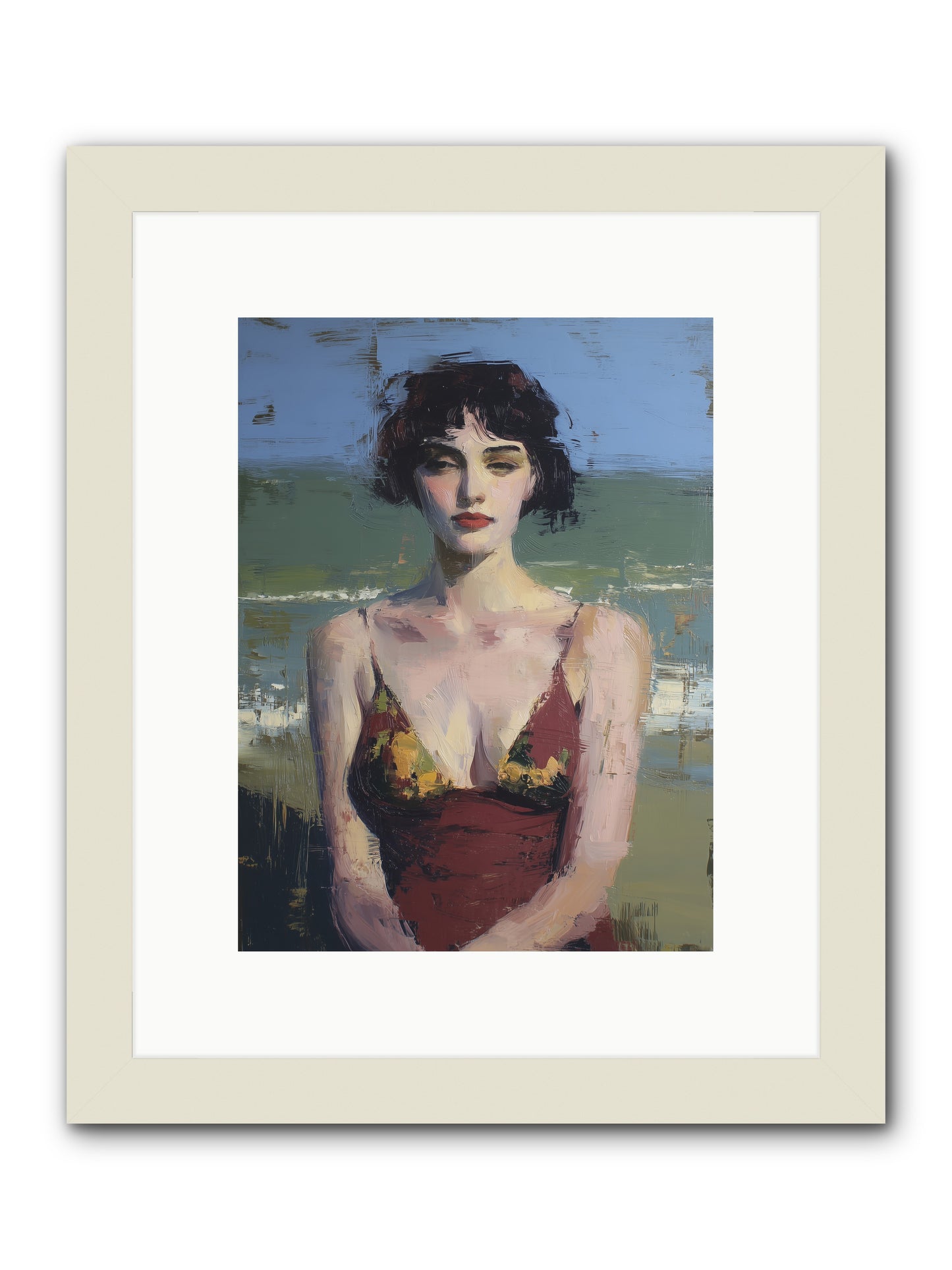 Written in Sand -- Framed Print - White 9x12