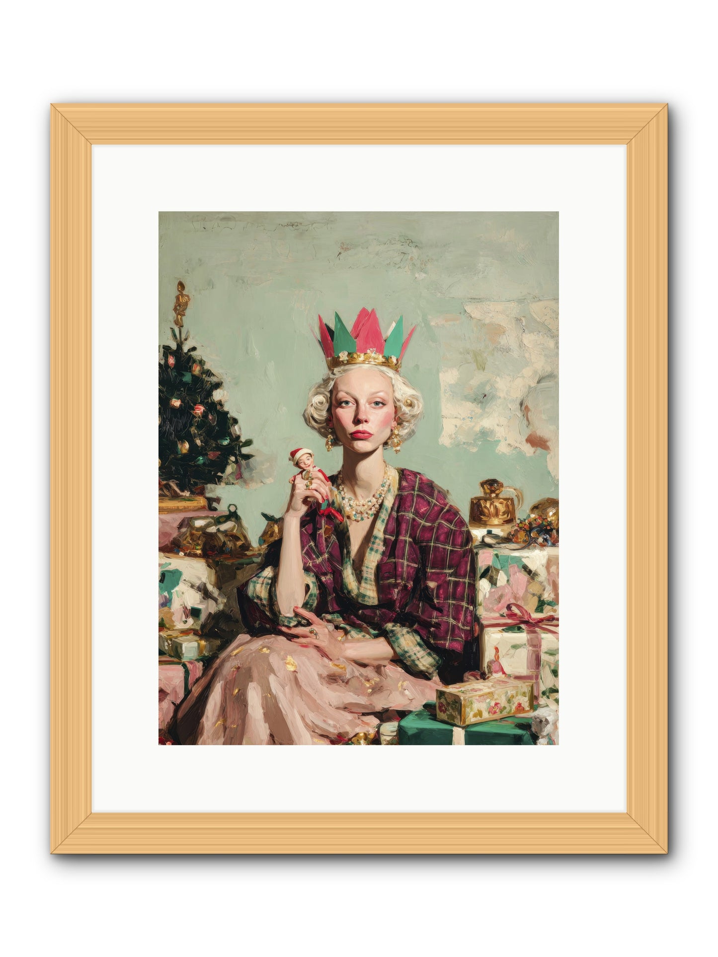 Yuletide Empress-REZ -- Framed Print - Natural 12x16