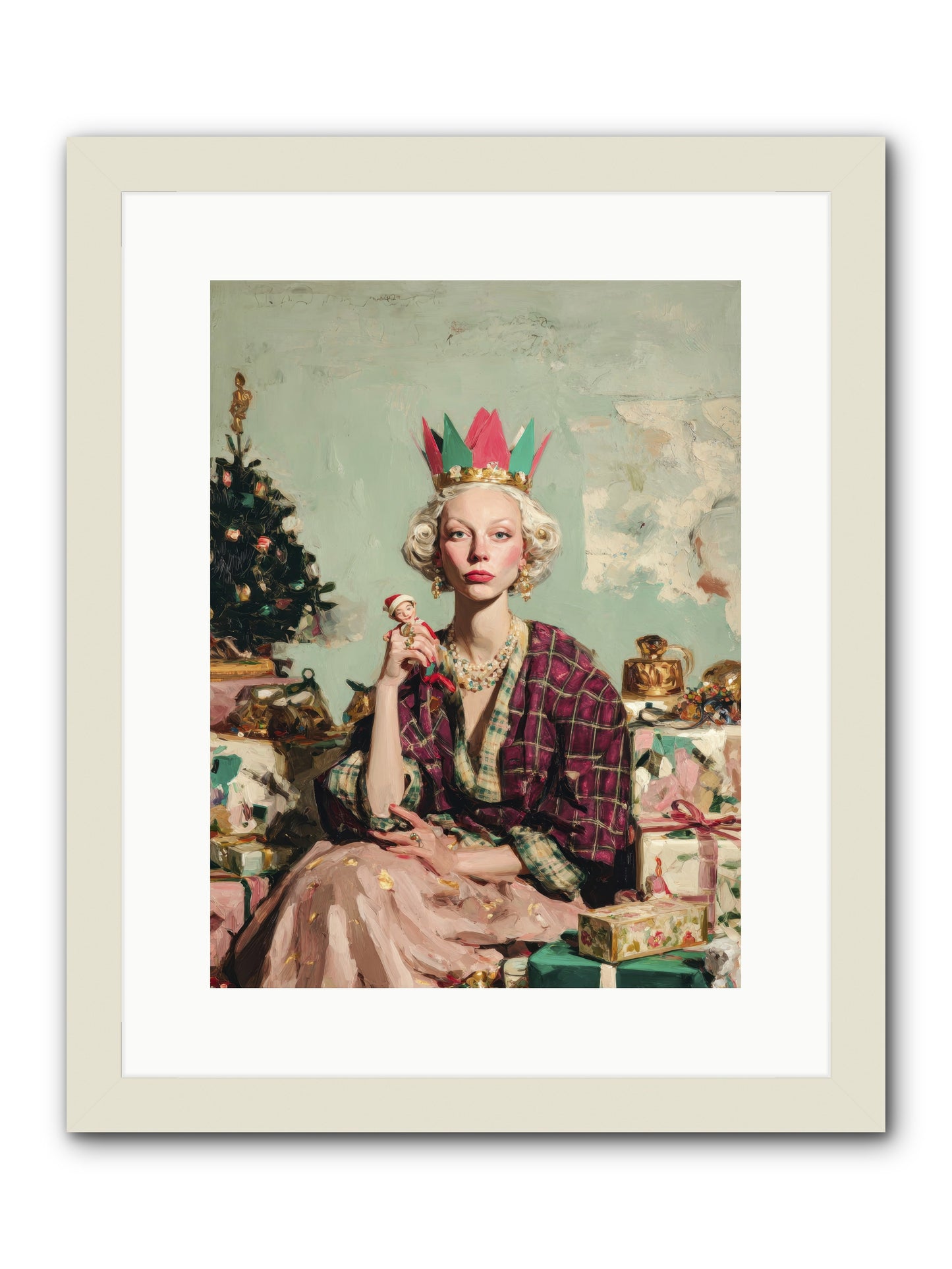 Yuletide Empress-REZ -- Framed Print - White 12x16