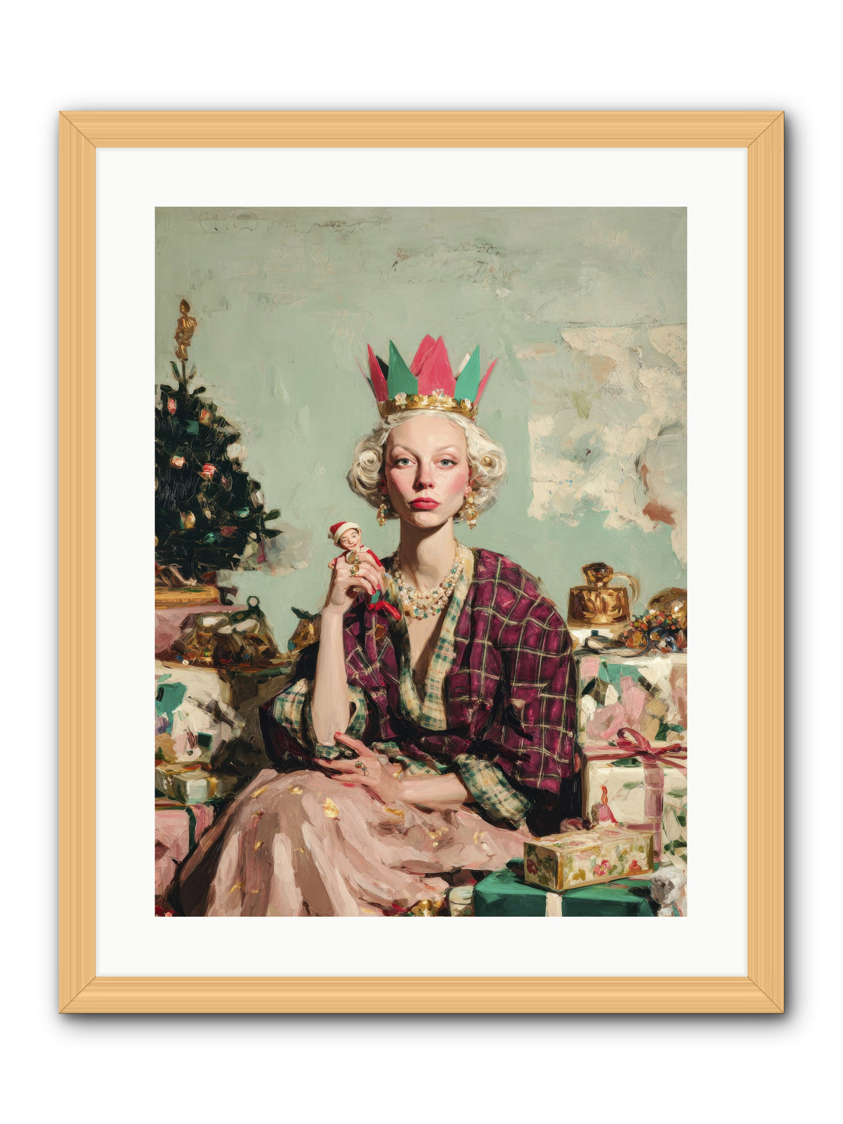 Yuletide Empress-REZ -- Framed Print - Natural 18x24