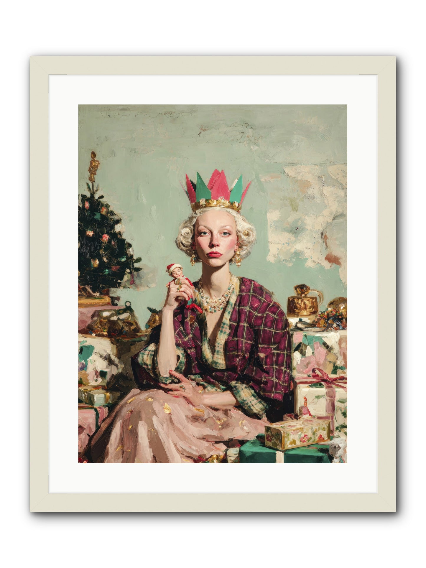Yuletide Empress-REZ -- Framed Print - White 18x24