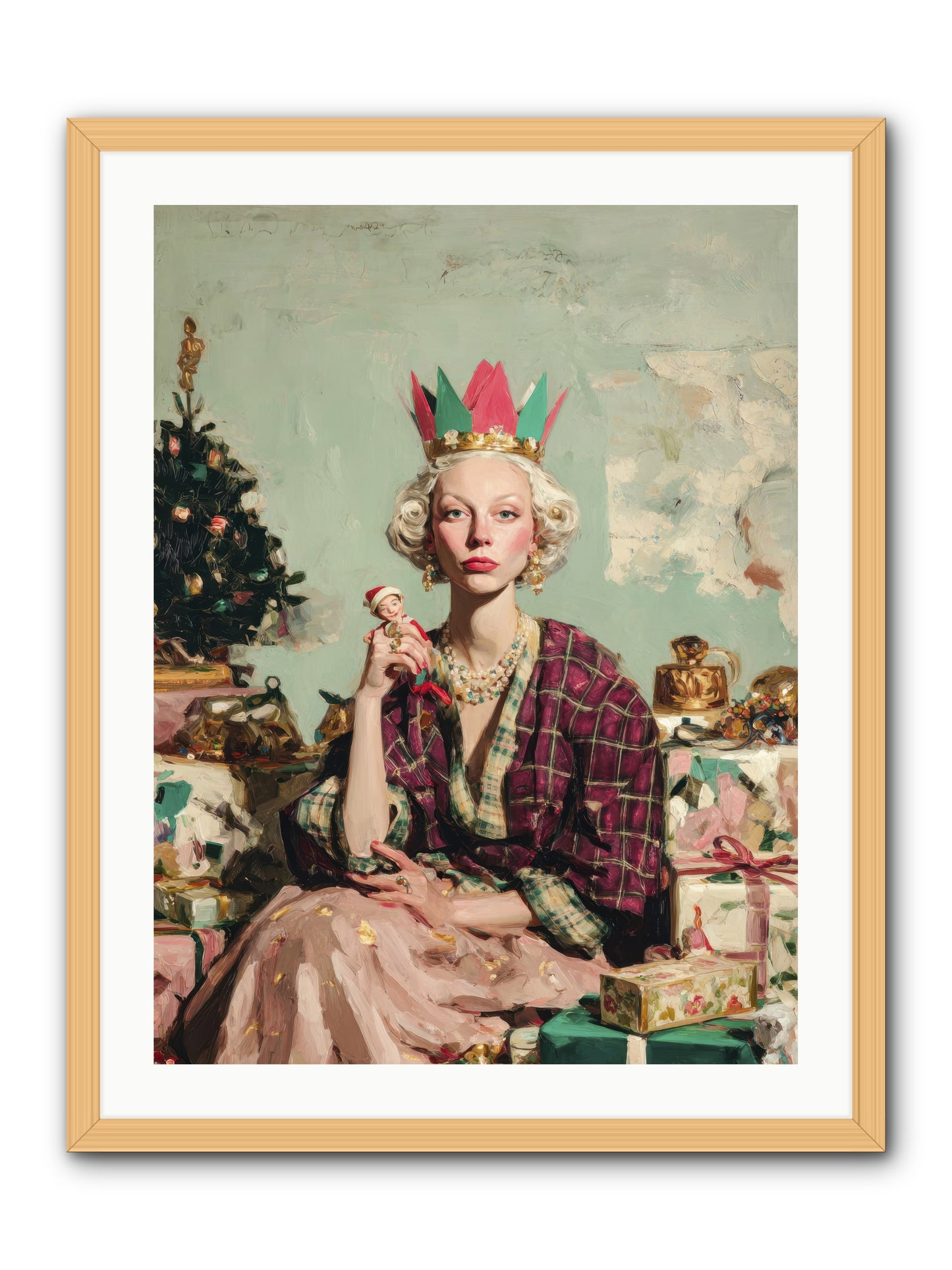 Yuletide Empress-REZ -- Framed Print - Natural 24x32