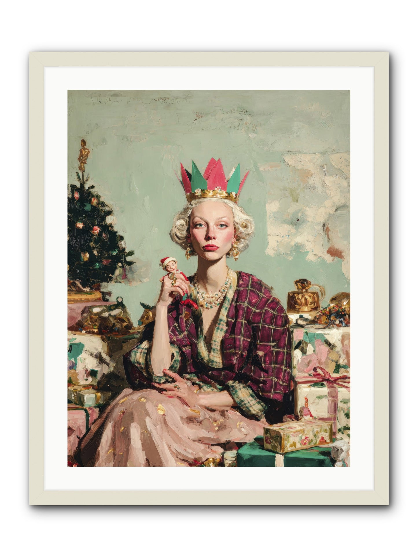 Yuletide Empress-REZ -- Framed Print - White 24x32