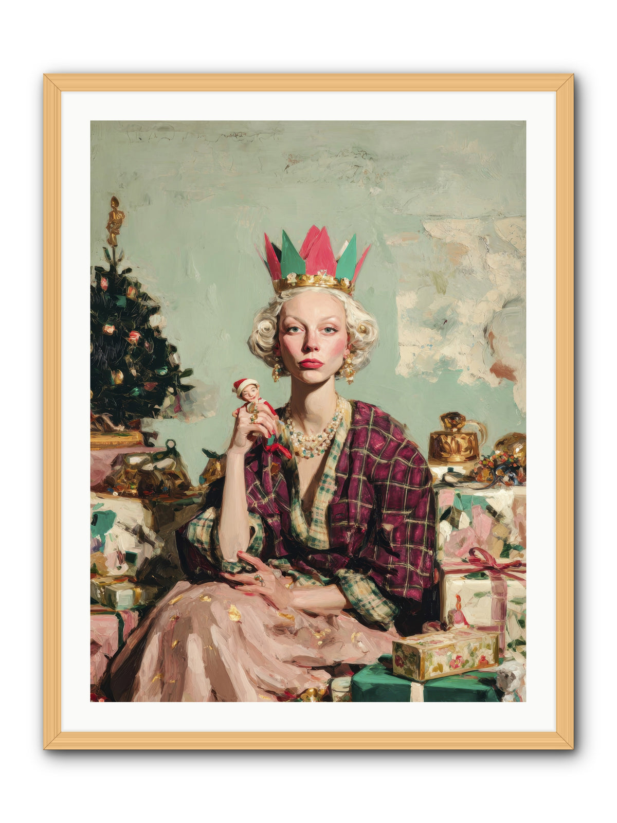 Yuletide Empress-REZ -- Framed Print - Natural 30x40
