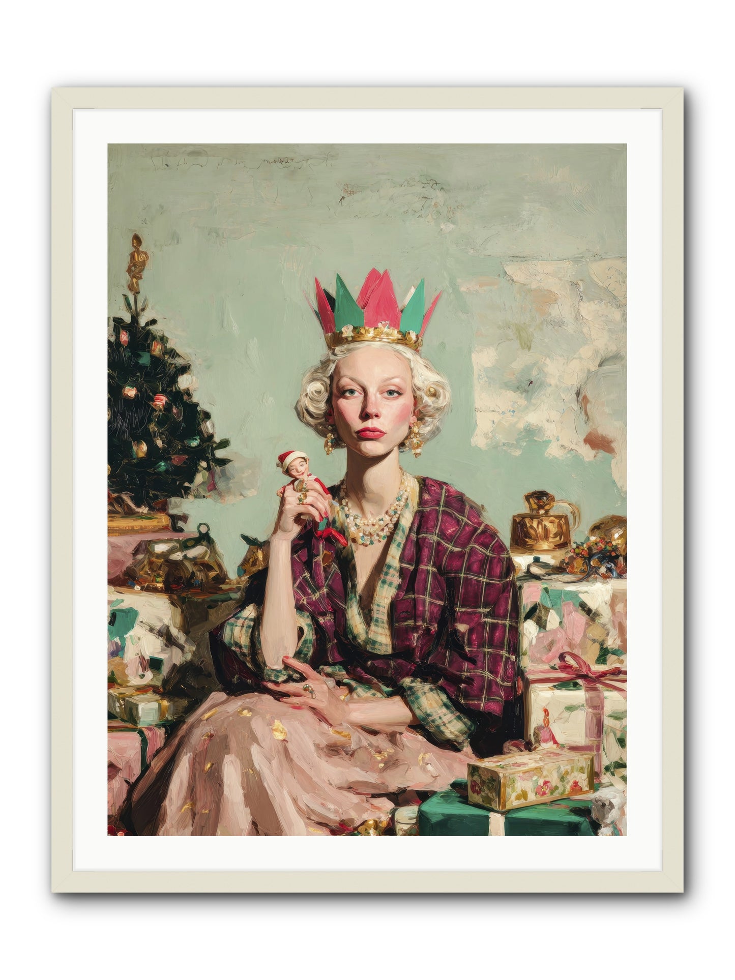 Yuletide Empress-REZ -- Framed Print - White 30x40