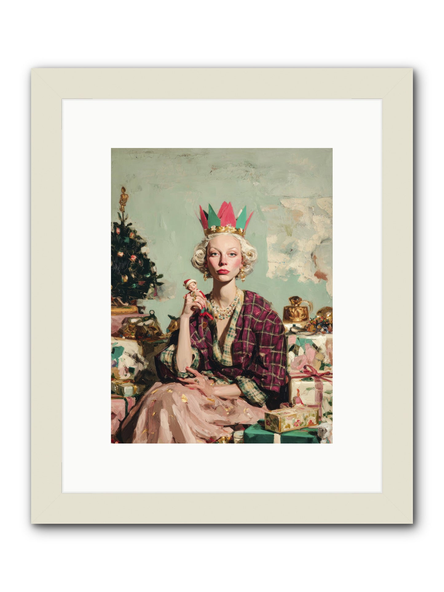 Yuletide Empress-REZ -- Framed Print - White 9x12