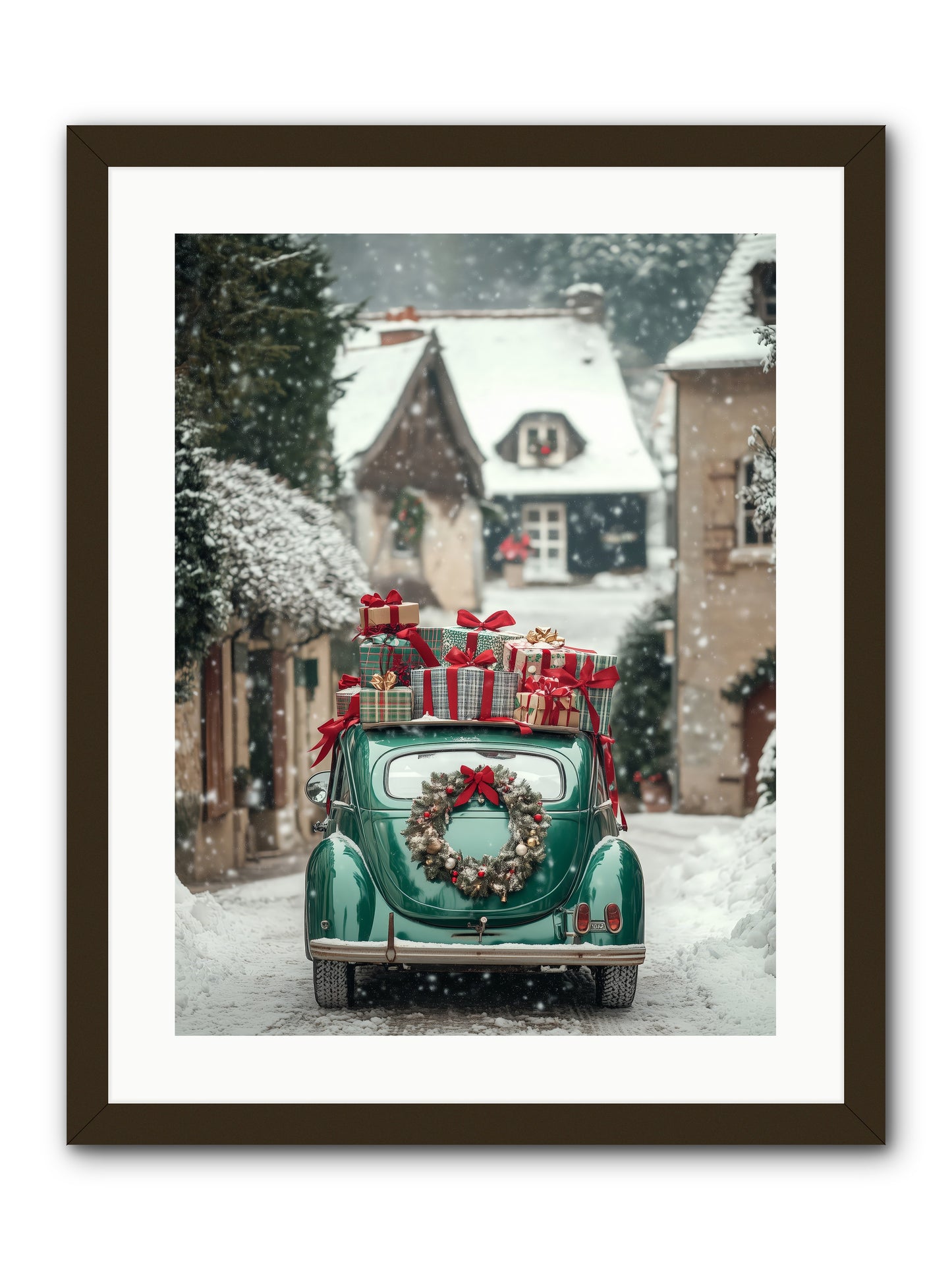 Yuletide Wheels -- Framed Print - Black 18x24