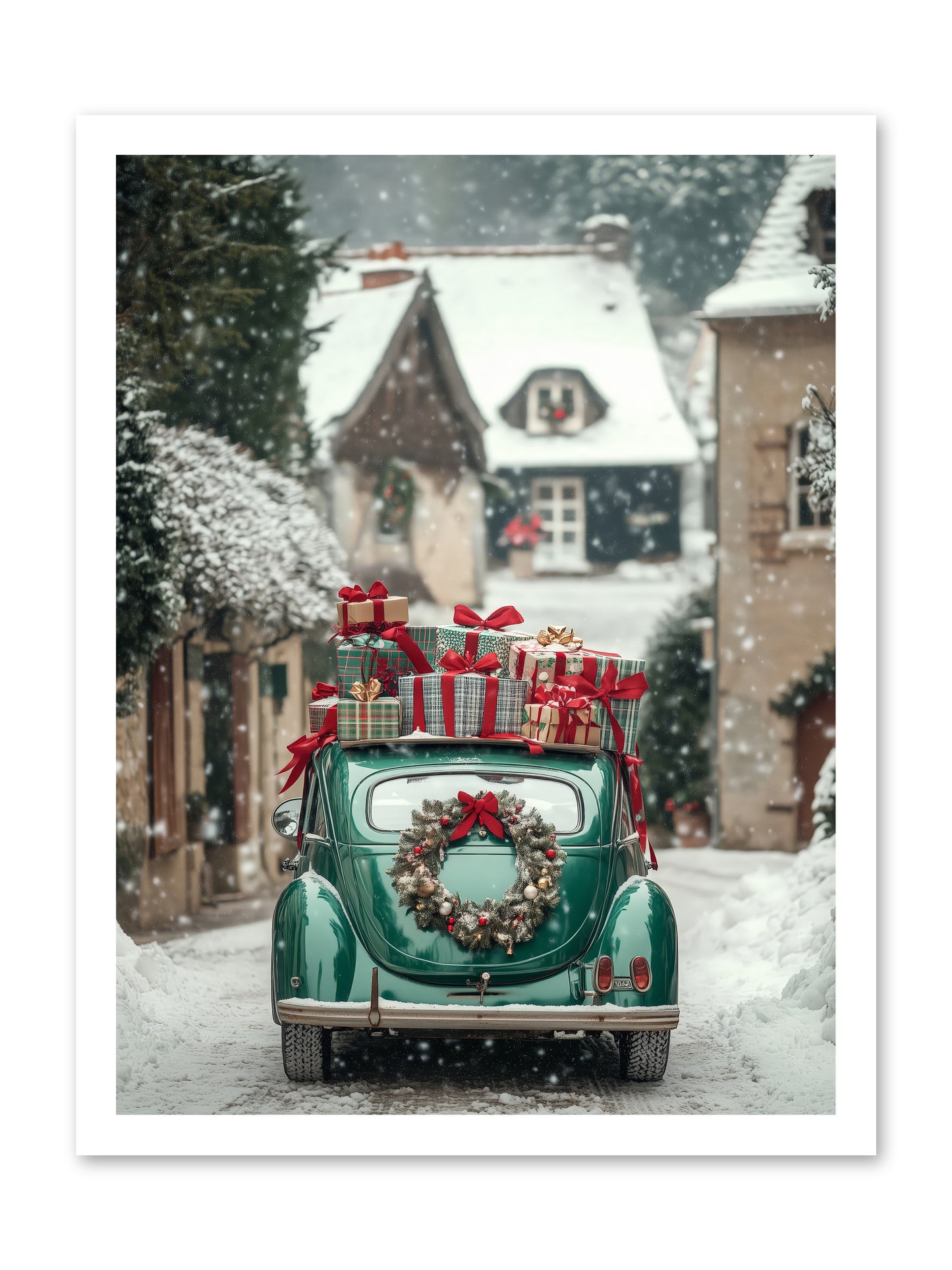 Yuletide Wheels -- Loose Canvas Print 18x24
