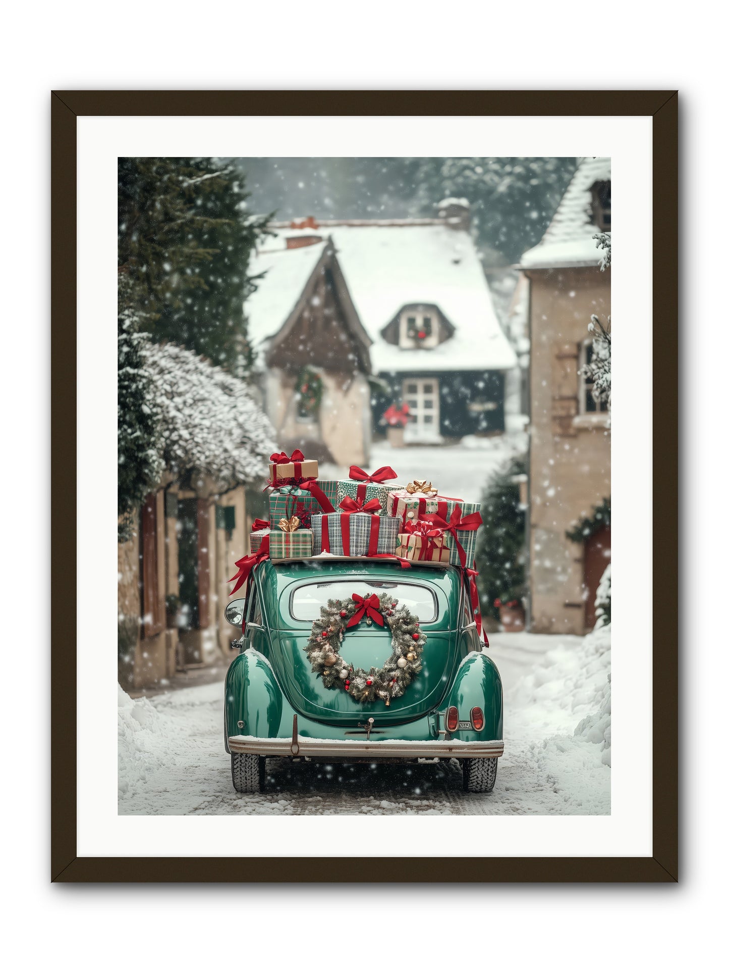 Yuletide Wheels -- Framed Print - Black 24x32