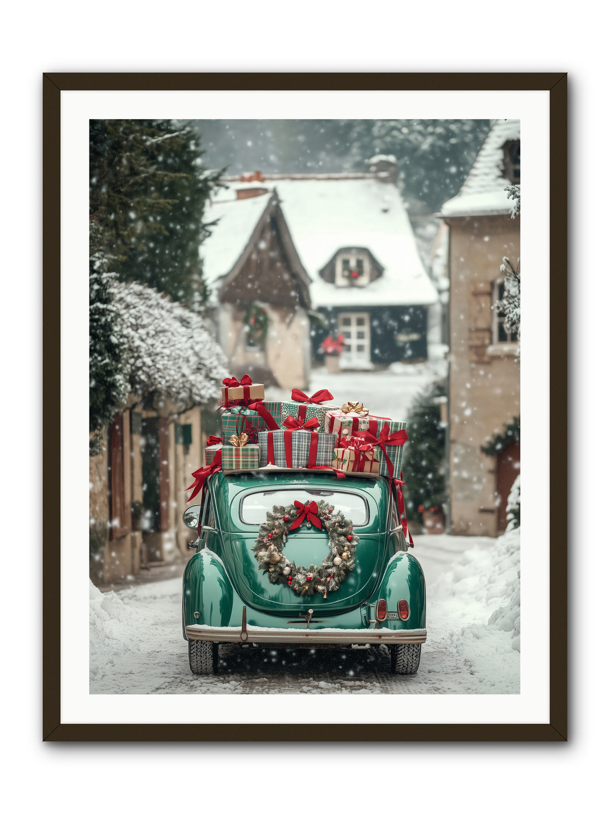 Yuletide Wheels -- Framed Print - Black 30x40