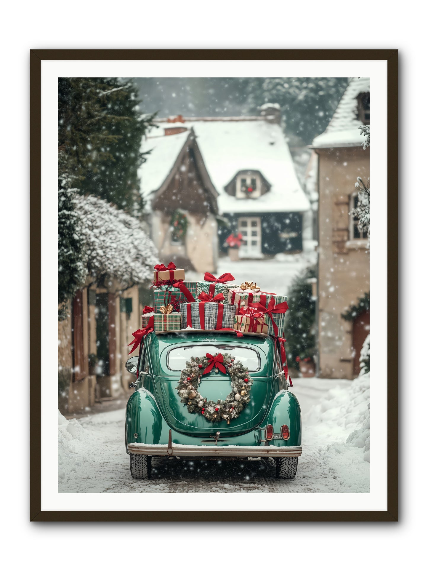 Yuletide Wheels -- Framed Print - Black 36x48