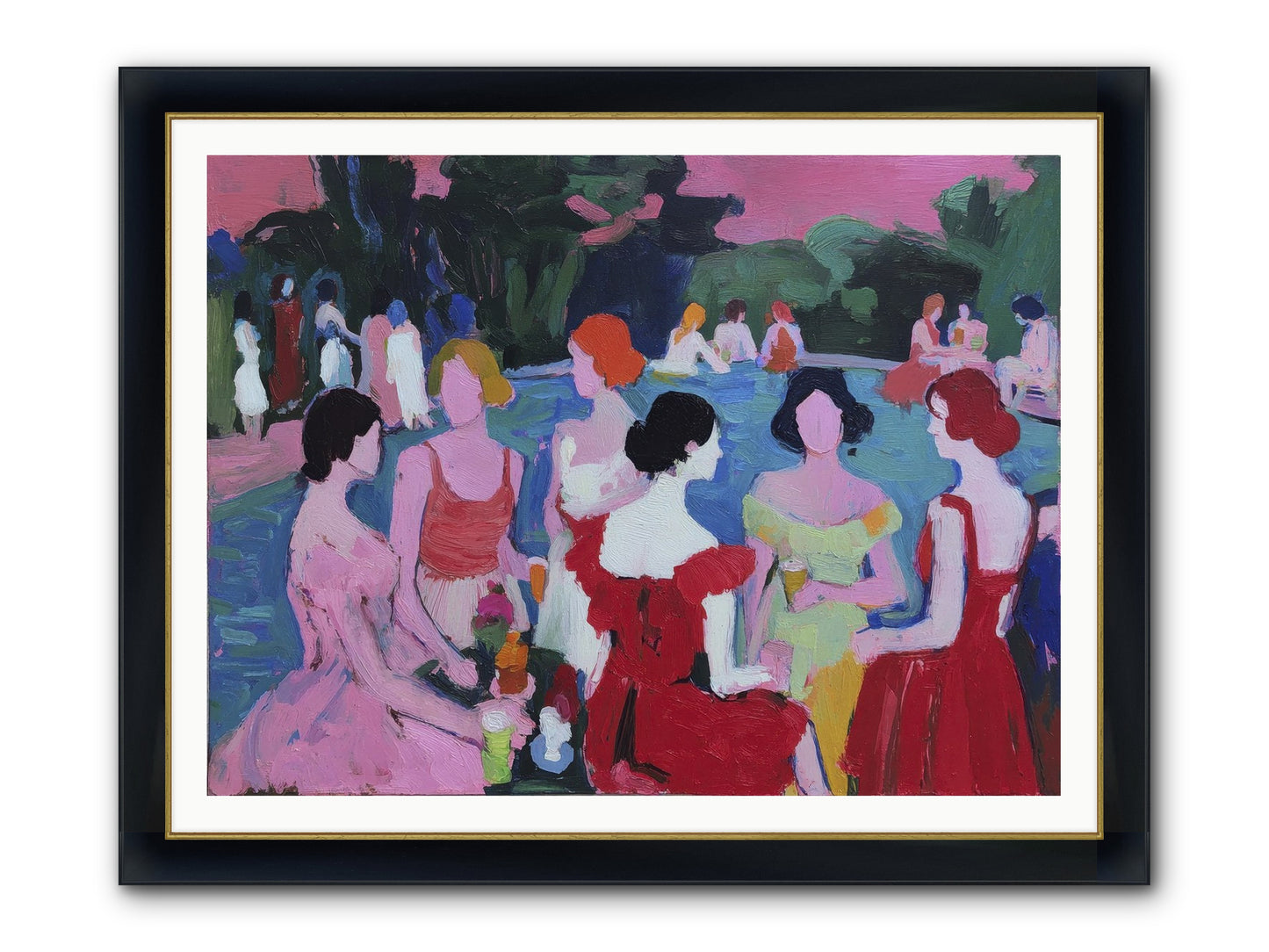 A Bond Painted In Sunset Framed Print - Wide Black w/Gold 48x36