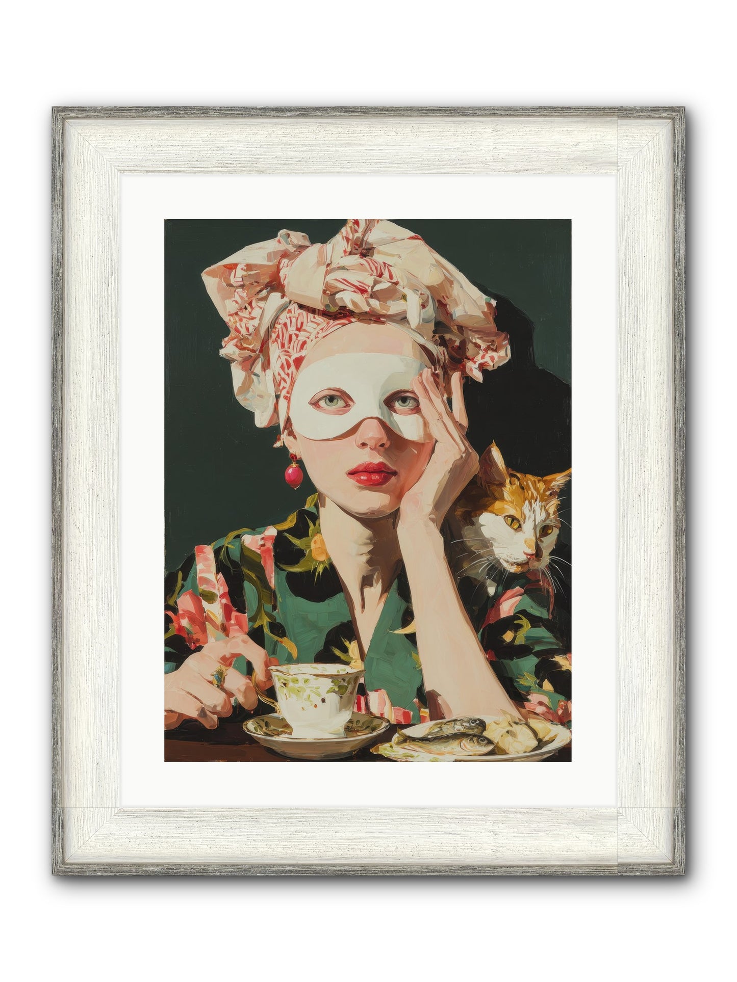 A Confession In Gold Ink Framed Print - Driftwood White 18x24