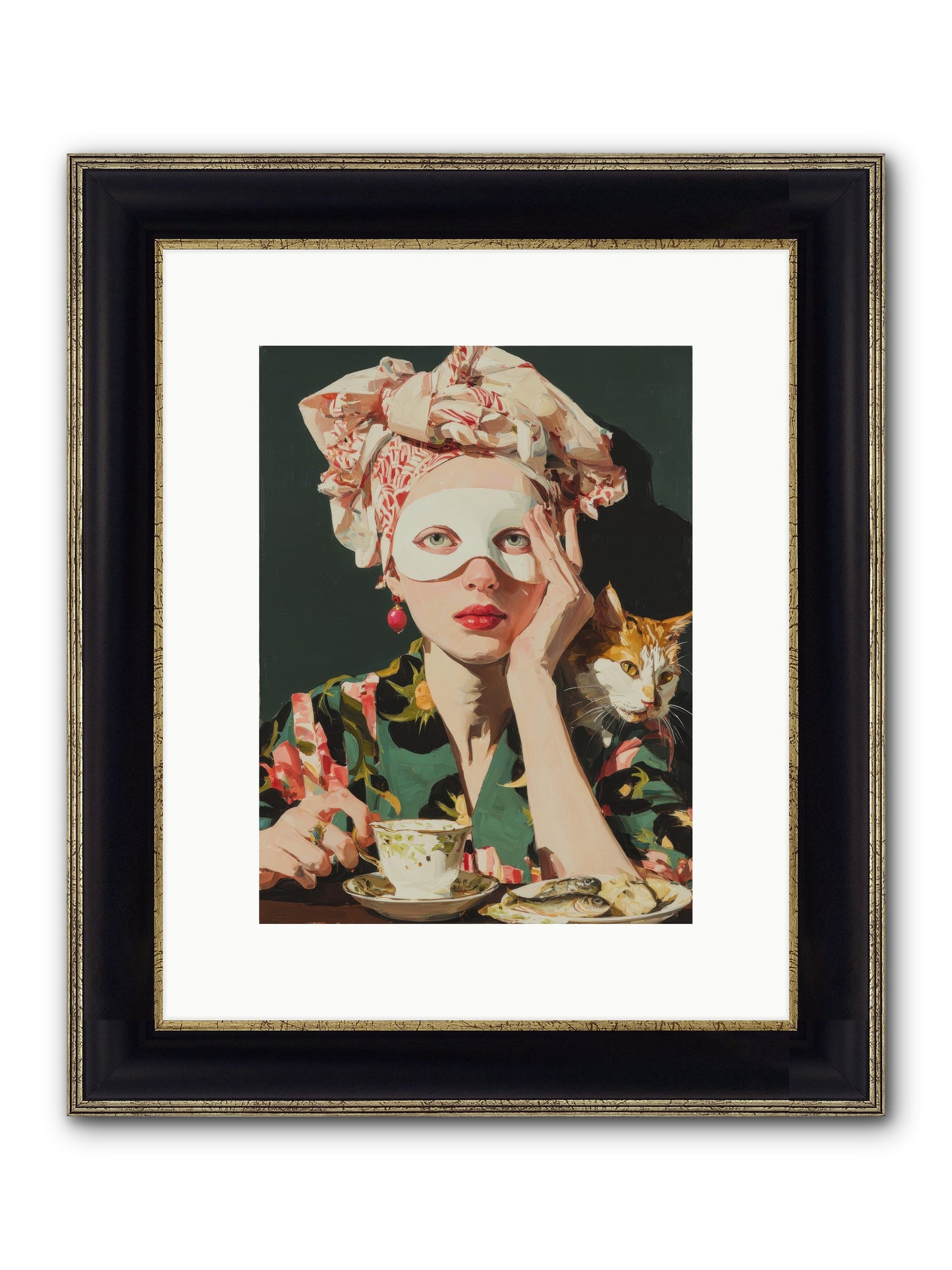 A Confession In Gold Ink Framed Print - Black & Gold 9x12