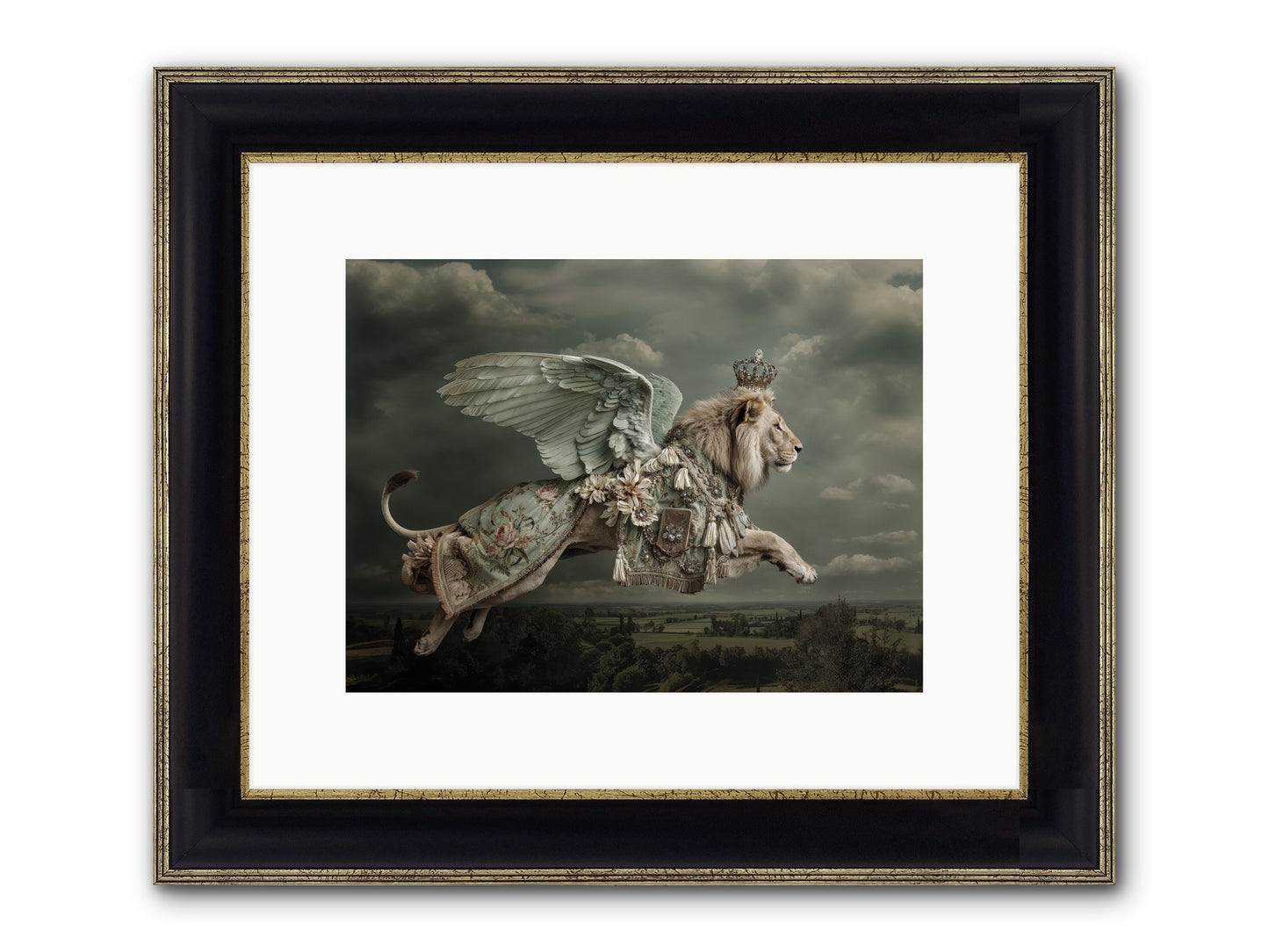A Diary Left In Moonlight Framed Print - Black & Gold 12x9