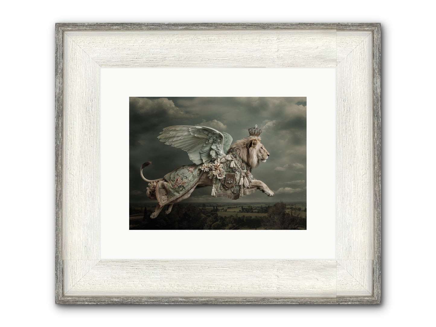A Diary Left In Moonlight Framed Print - Driftwood White 12x9