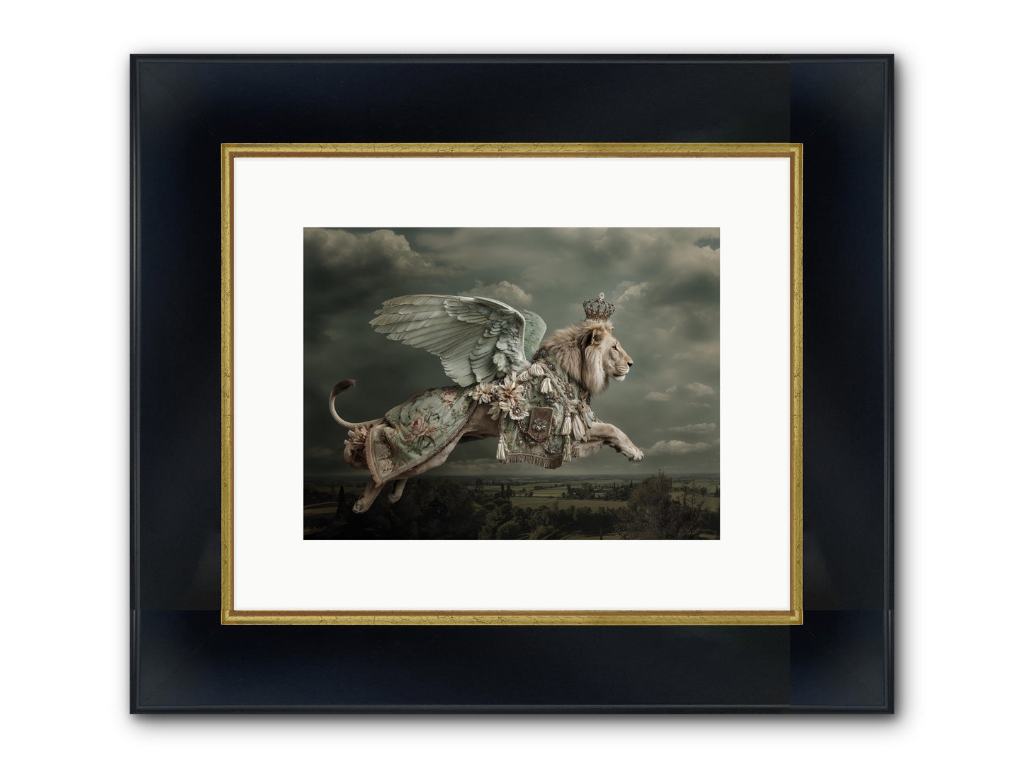 A Diary Left In Moonlight Framed Print - Wide Black w/Gold 12x9