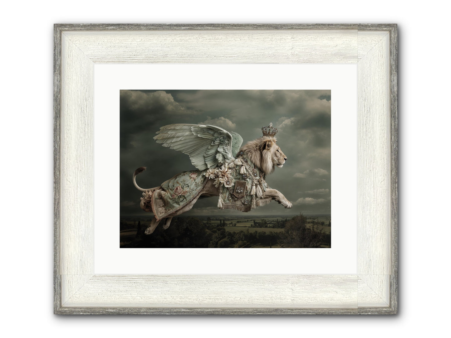 A Diary Left In Moonlight Framed Print - Driftwood White 16x12