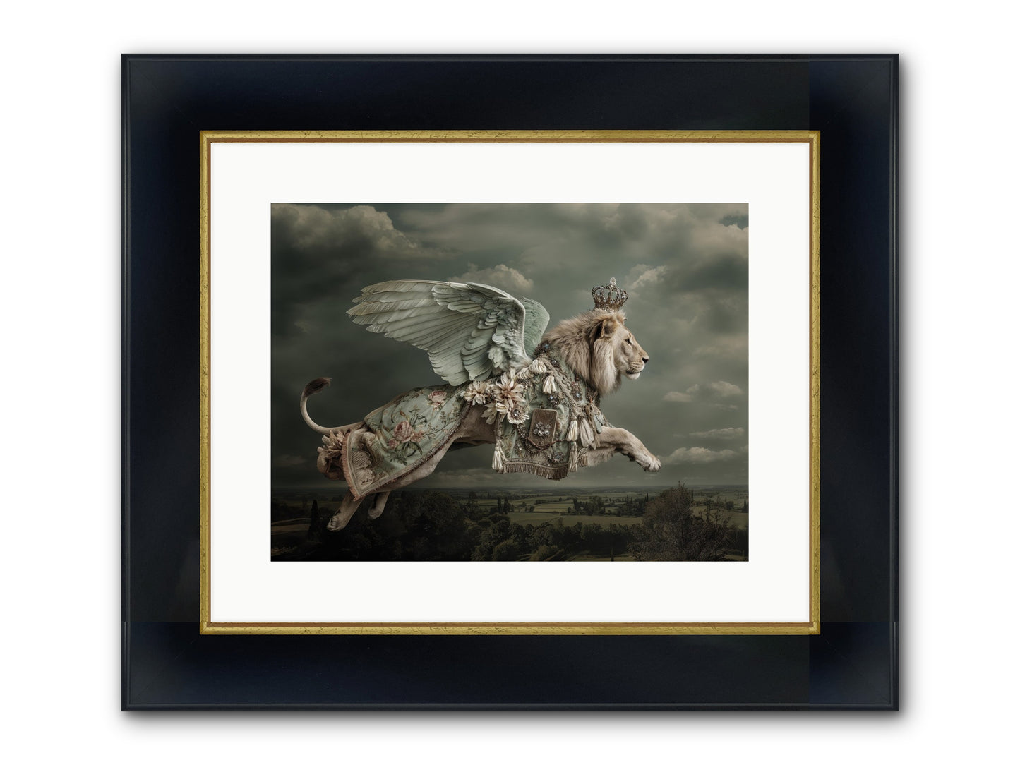 A Diary Left In Moonlight Framed Print - Wide Black w/Gold 16x12