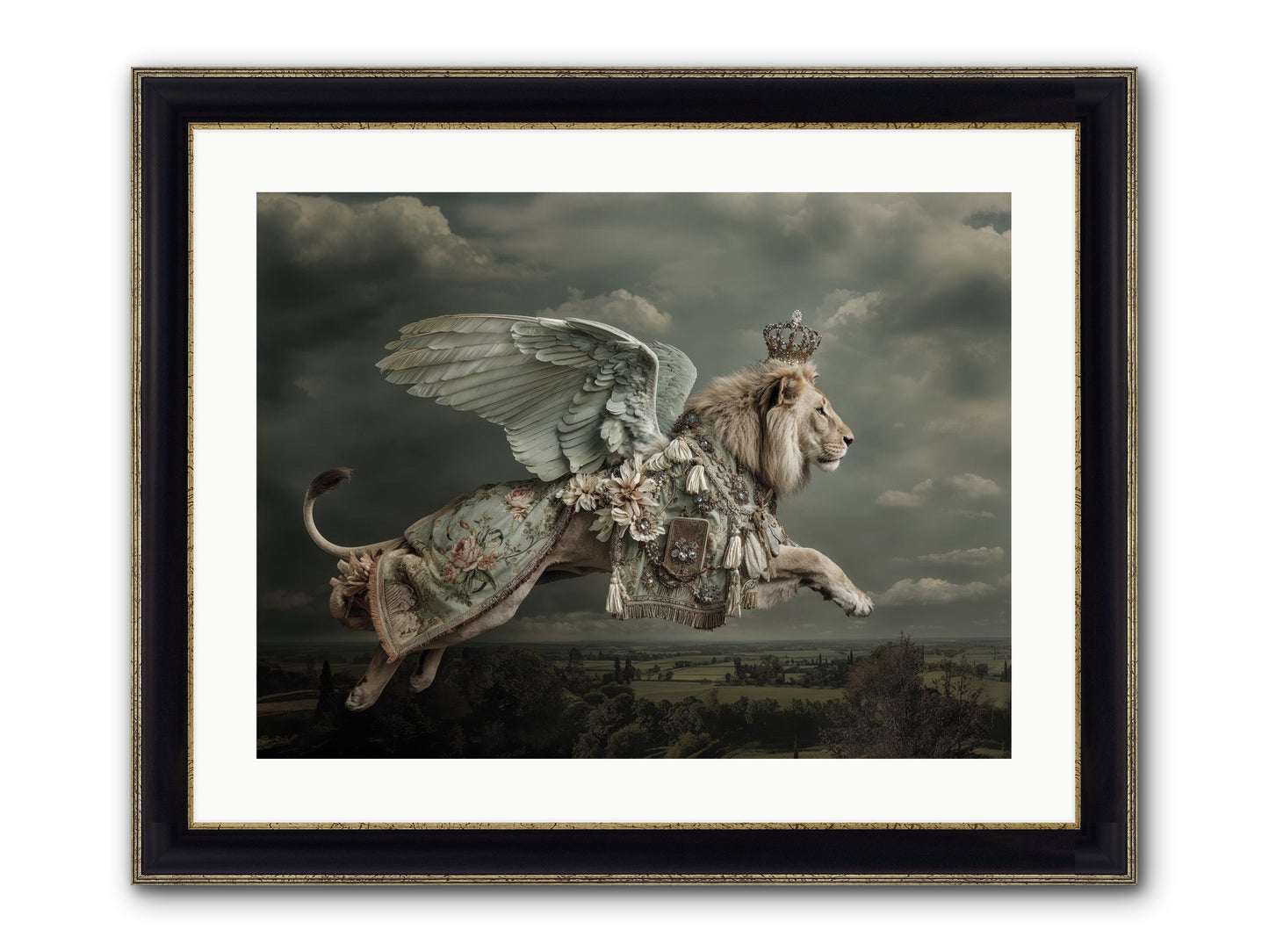 A Diary Left In Moonlight Framed Print - Black & Gold 24x18