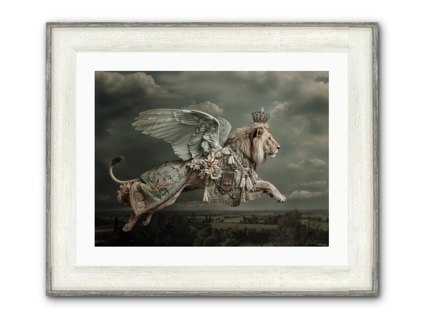 A Diary Left In Moonlight Framed Print - Driftwood White 24x18