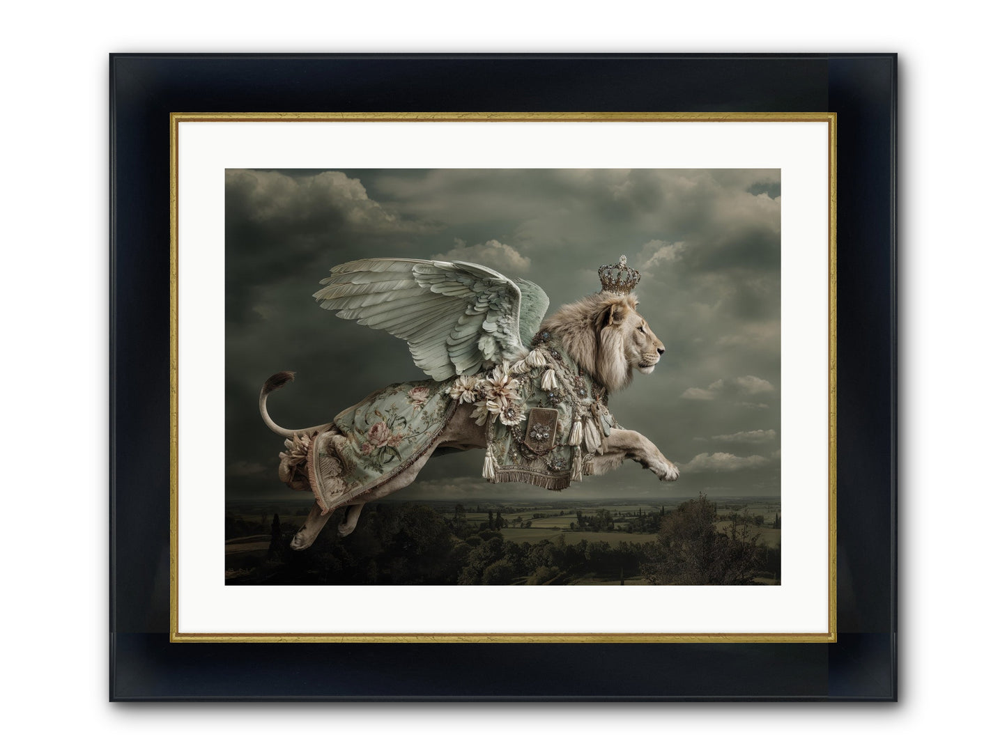 A Diary Left In Moonlight Framed Print - Wide Black w/Gold 24x18